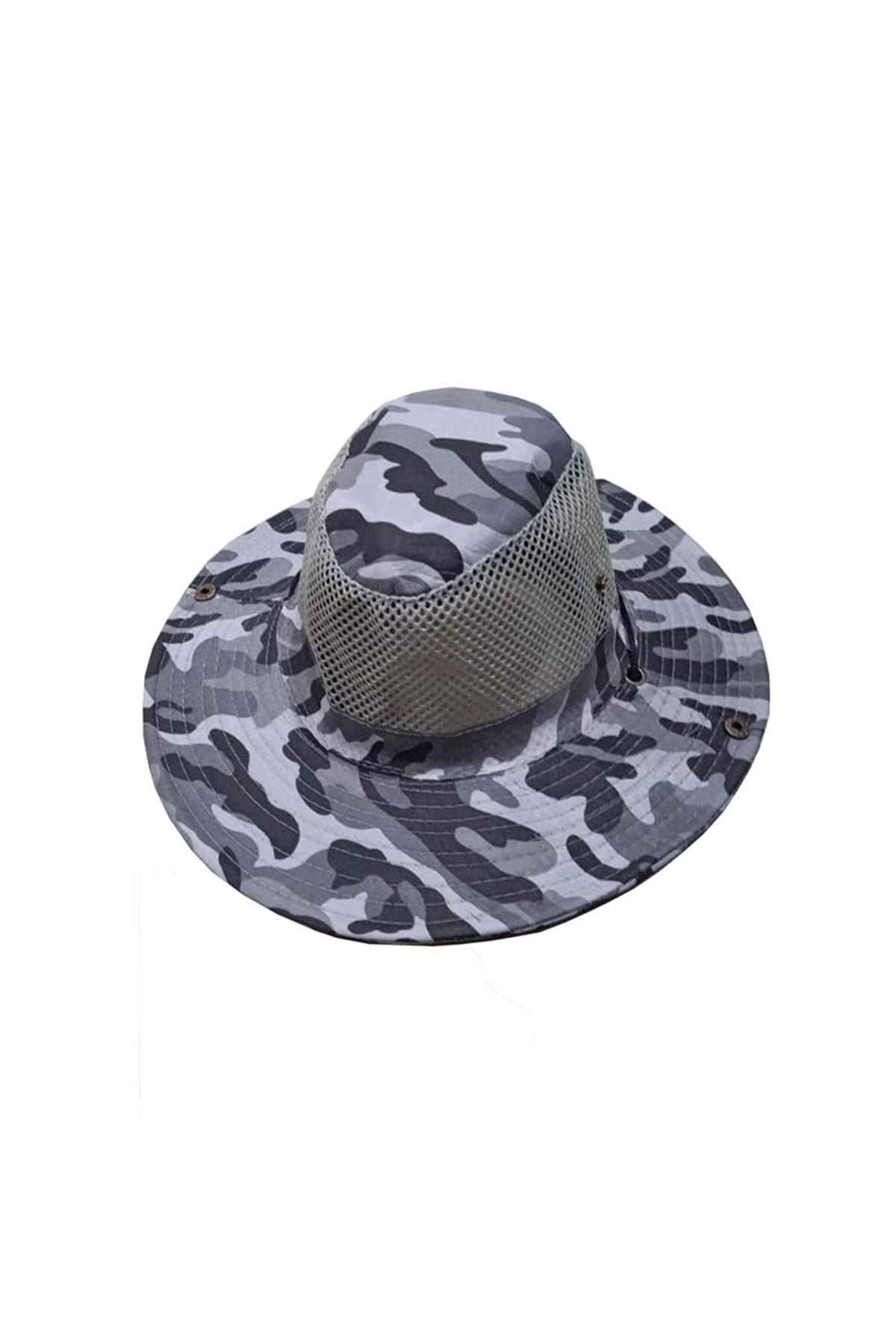 AskerVadisi Kamuflaj Fileli Safari Şapka