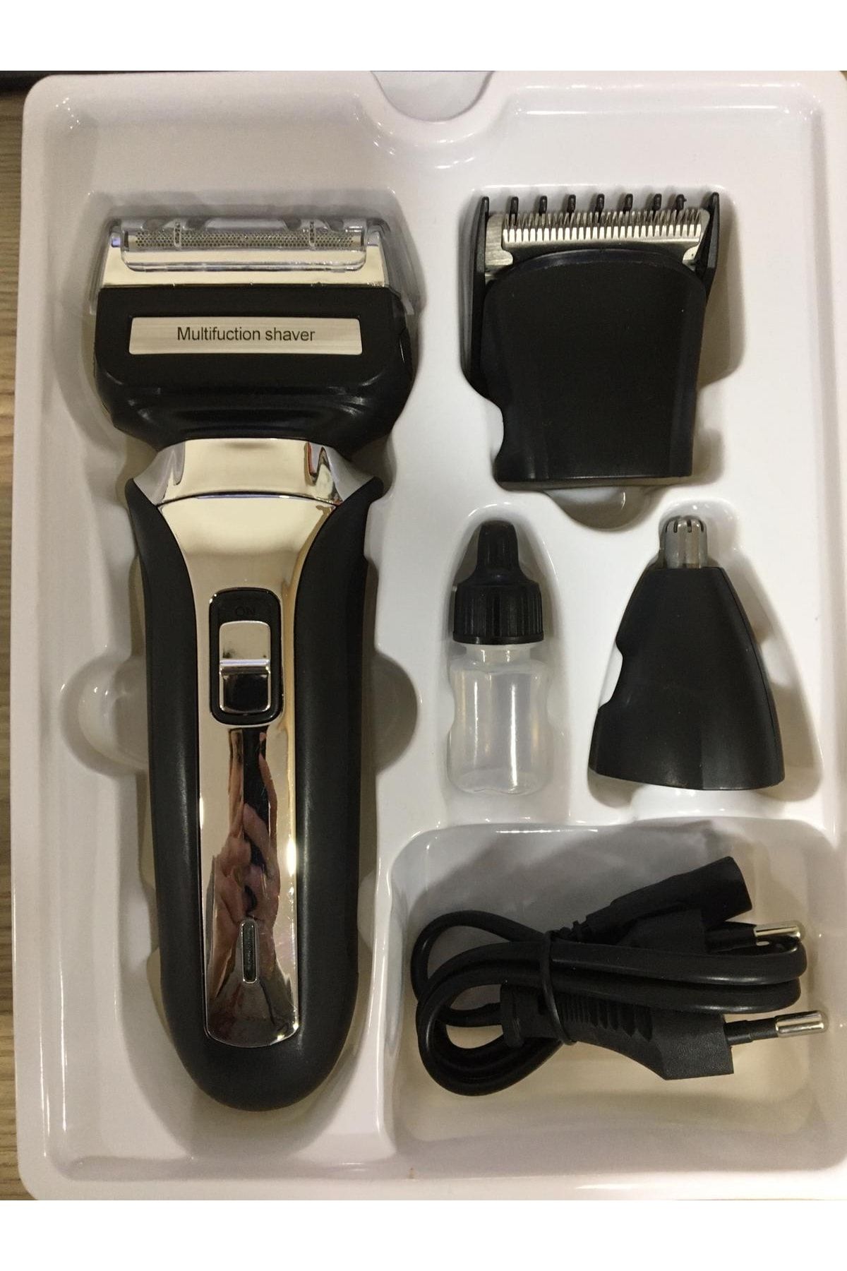 BY A.D.M Saç Sakal Tıraş Makinesi Erkek Bakım Kiti Kulak Burun Kıl Kesme Ense Yanak Traş 3 Başlıklı