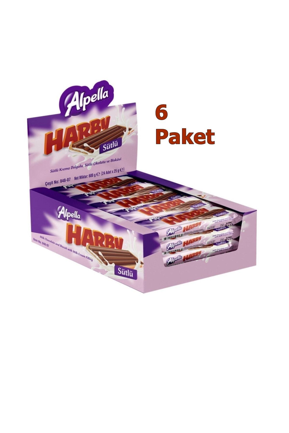 Alpella Harby Sütlü Bisküvi (6 Paket - 144 Adet)