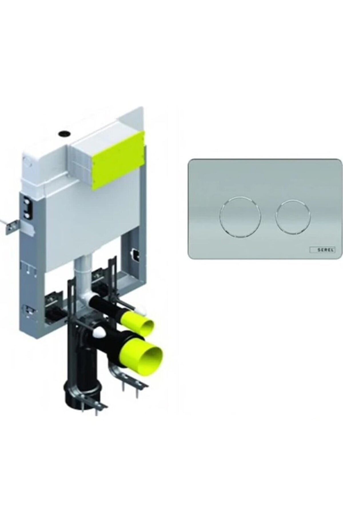 Eca Serel Gömme Rezervuar Smooth T020111 - P57-0180 Mat Krom Panel