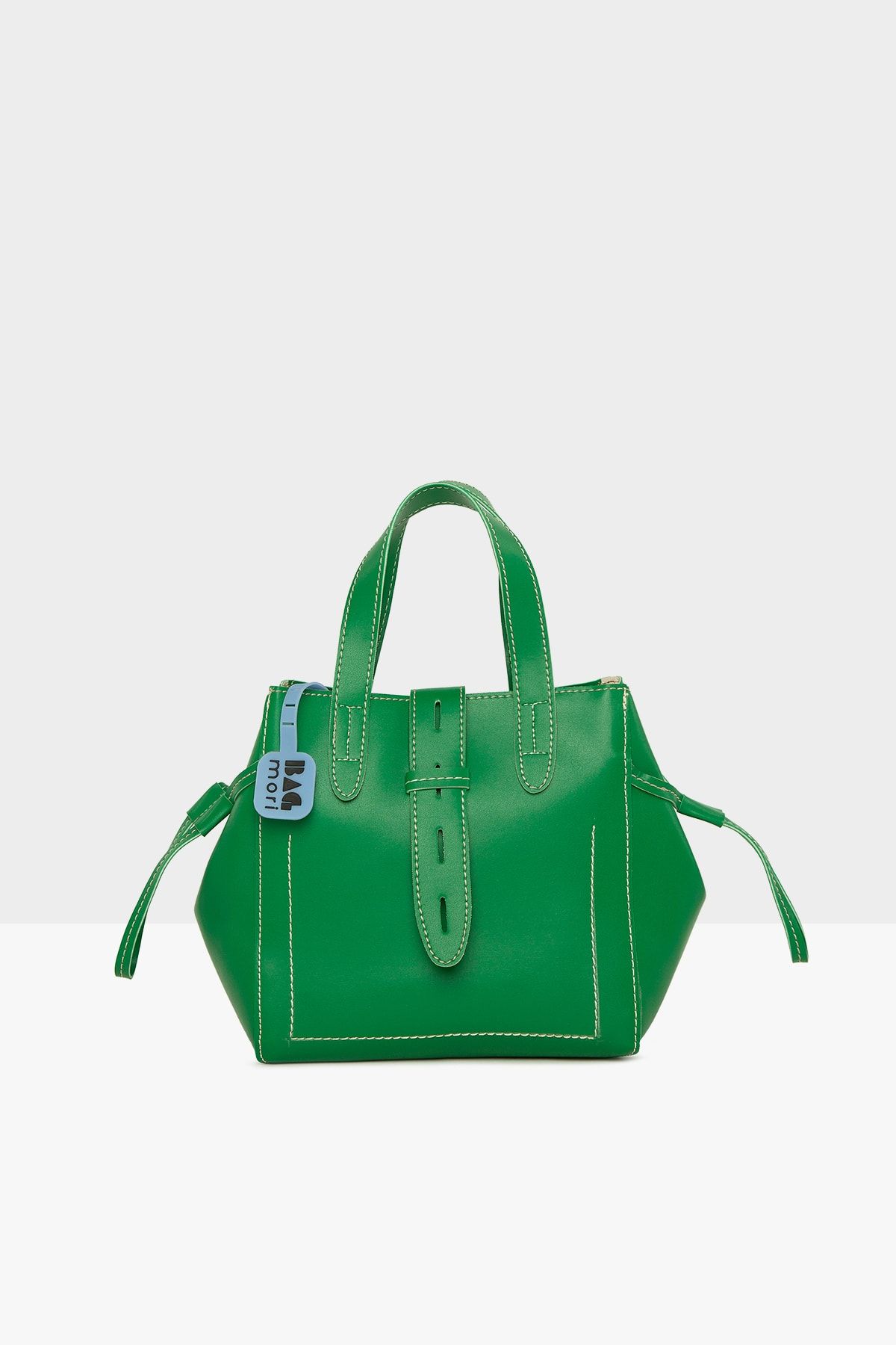 Bagmori Koyu Yeşil Kadın Kemer Detaylı Dikişli Mini Çanta M000007264