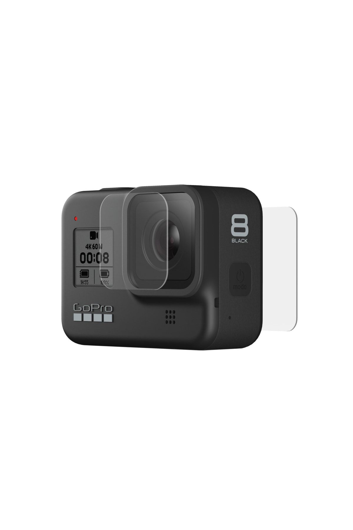 GoPro Hero8 Için Temperli Cam Lens Ekran Koruyucu