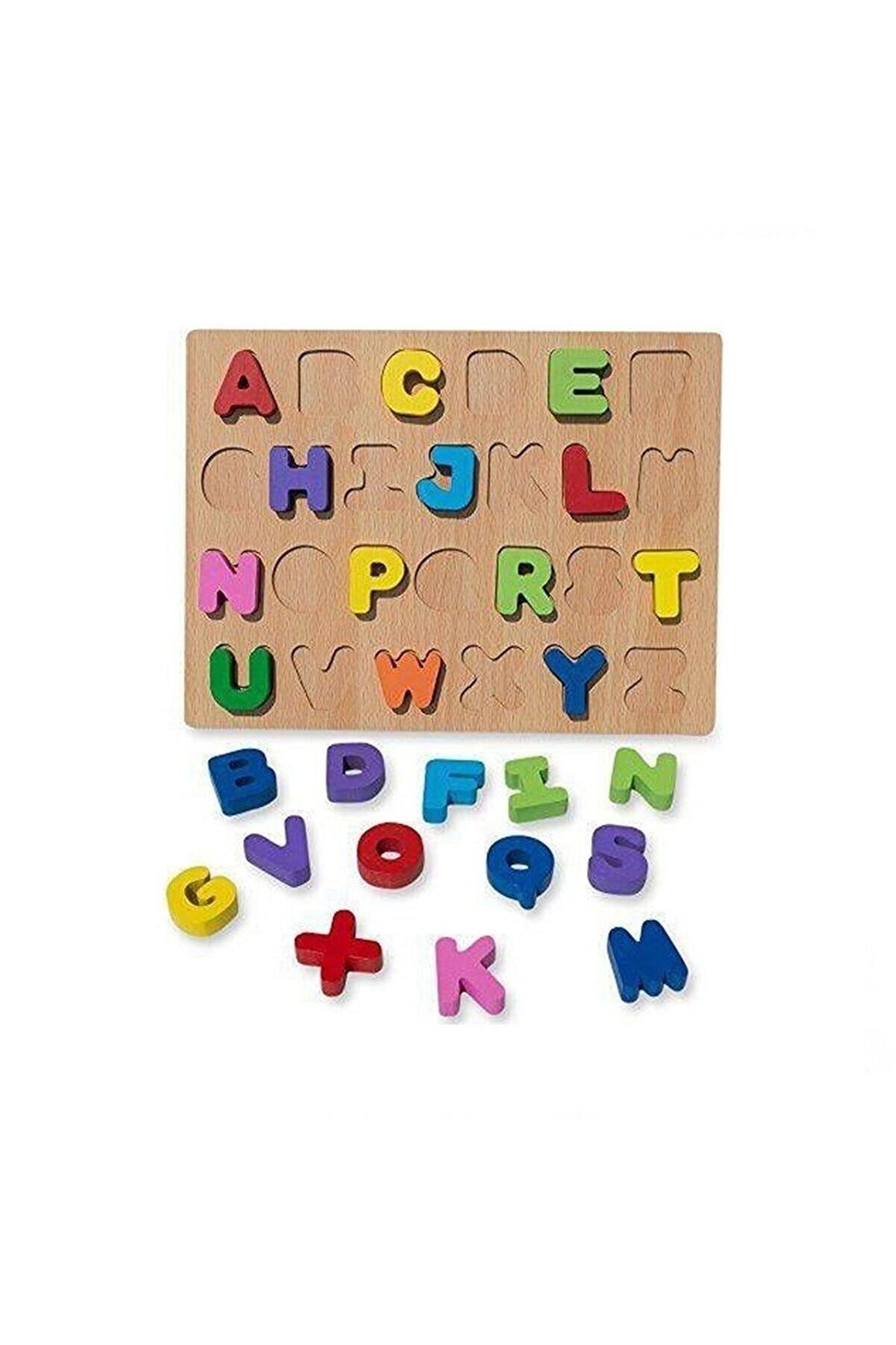 Wooden Toys Partioyunevi Ahşap Kabartmalı Eğitici Yapboz Puzzle Harfler