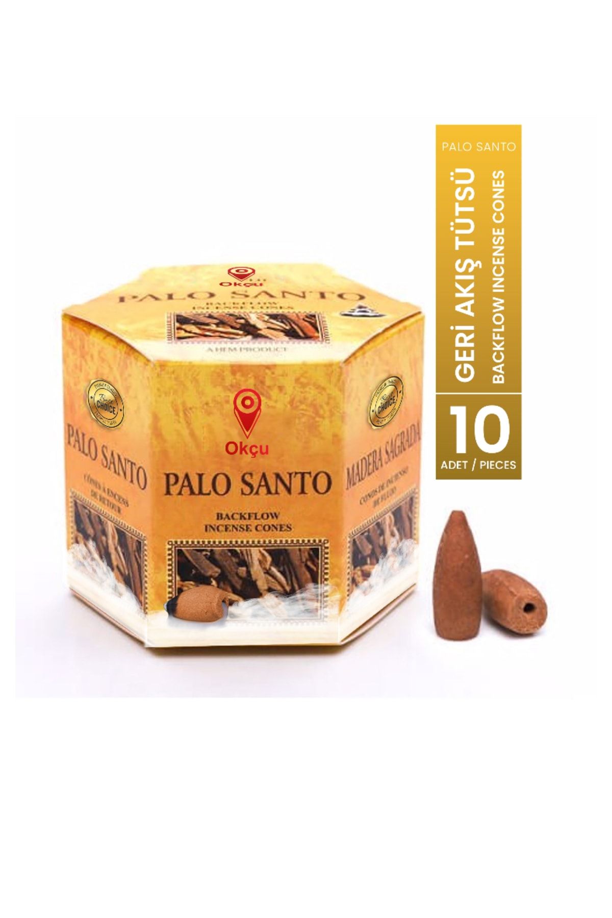 Okçu Palo Santo Geri Akış Tütsü Şelale Konik Backflow Incense Cones 10 Adet /pieces