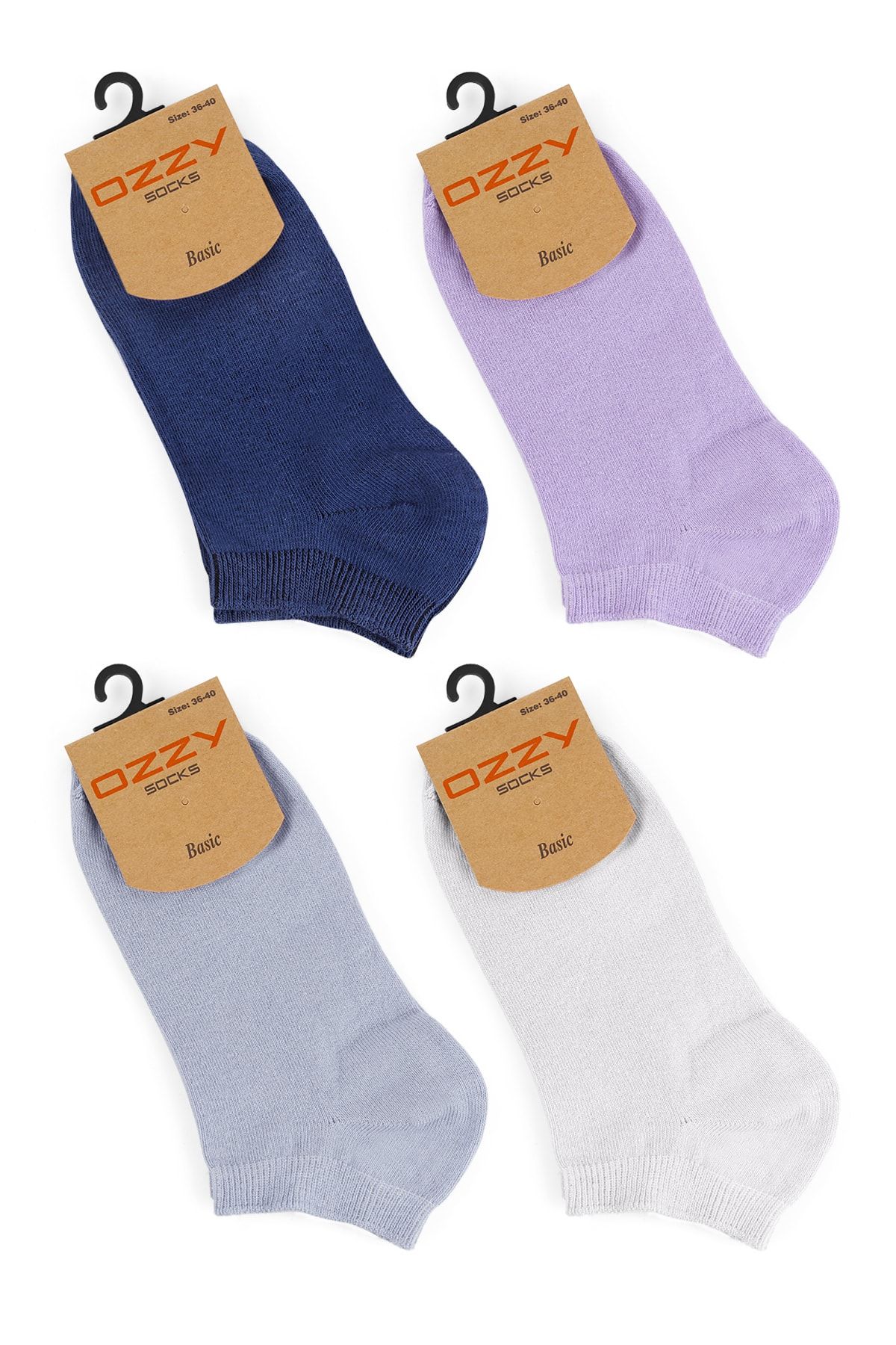 Ozzy Socks 4lü Pamuklu Renkli Kadın Patik (açık Renkler)