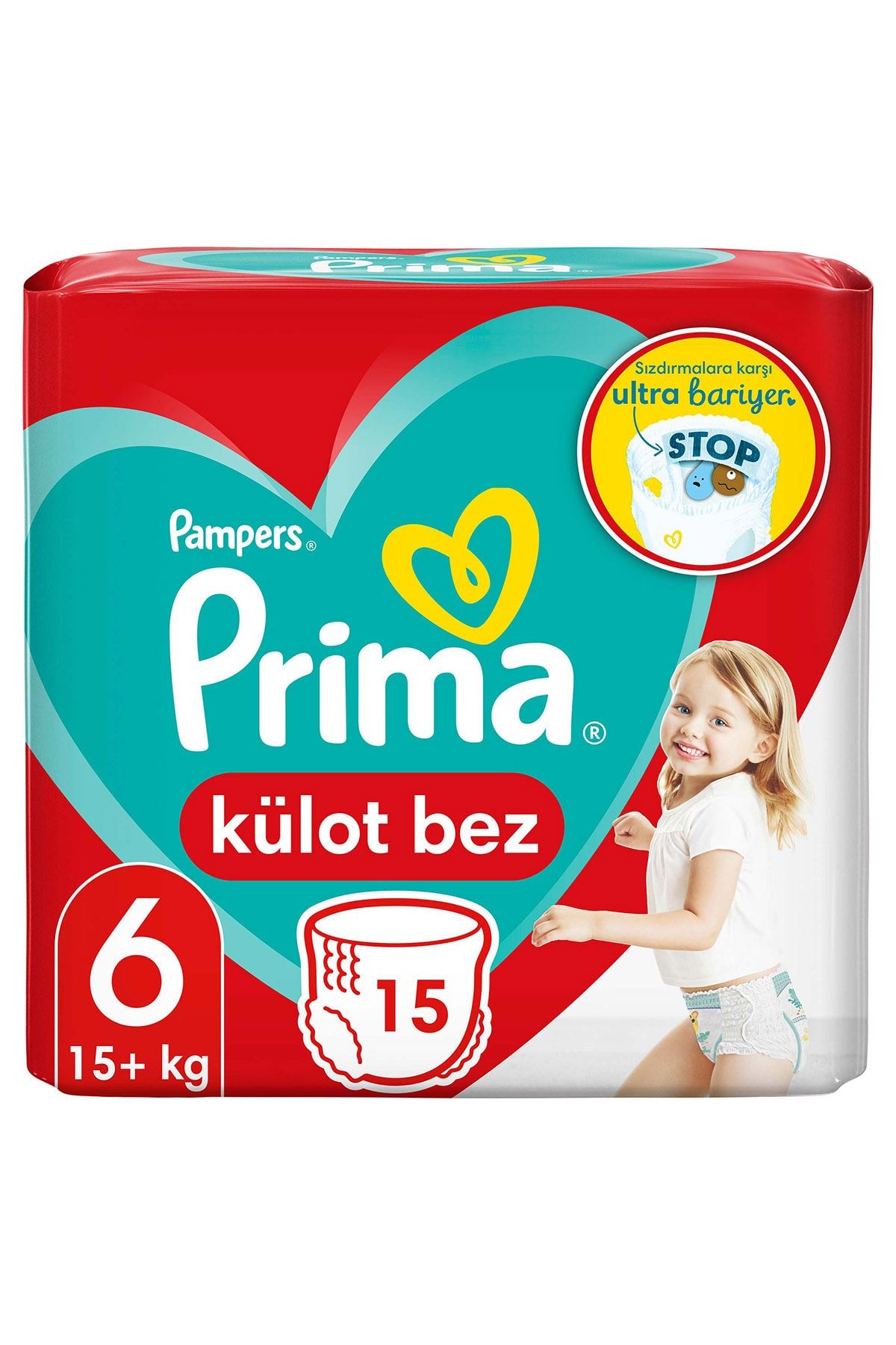 Prima Külot Bebek Bezi 6 Beden 15 Adet Ekstra Large Tekli Paket
