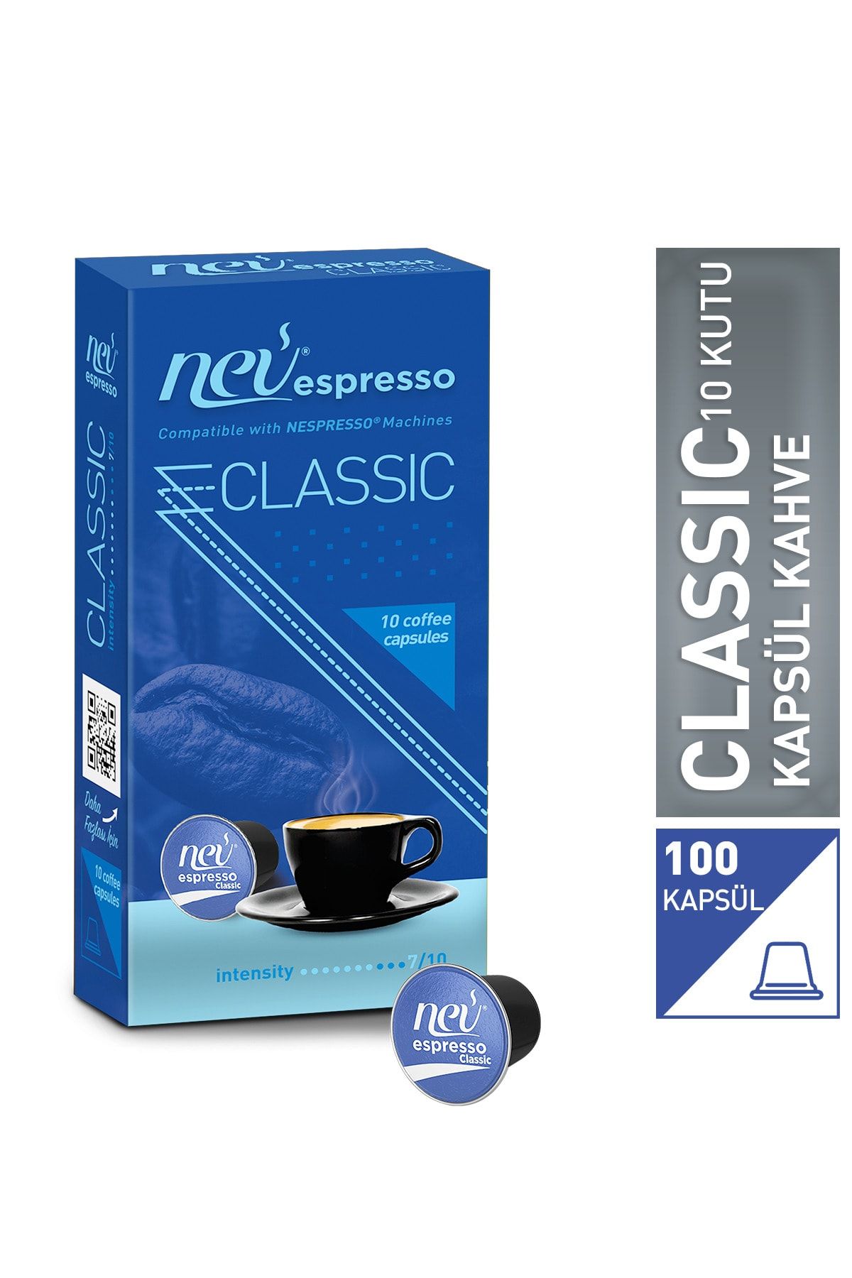 nev espresso Klasik Kapsül Kahve 10x10 10 Kutu Nespresso Uyumlu