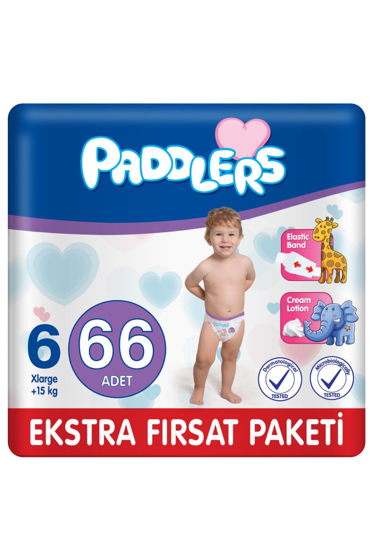 Paddlers Bebek Bezi 6 Numara X-large 66 Adet (15+kg) Ekstra Fırsat Paketi