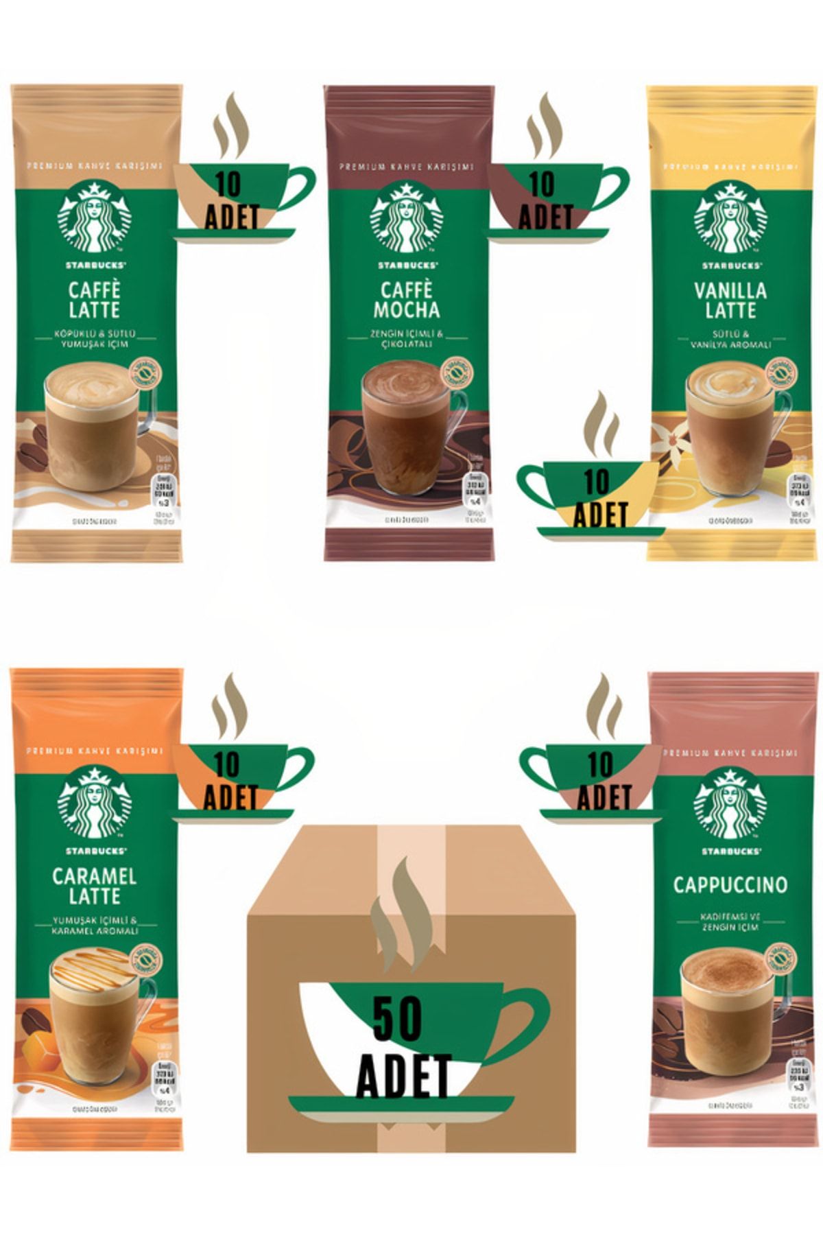 Starbucks Premium Kahve Karışımı Seti 5 X 10 Adet