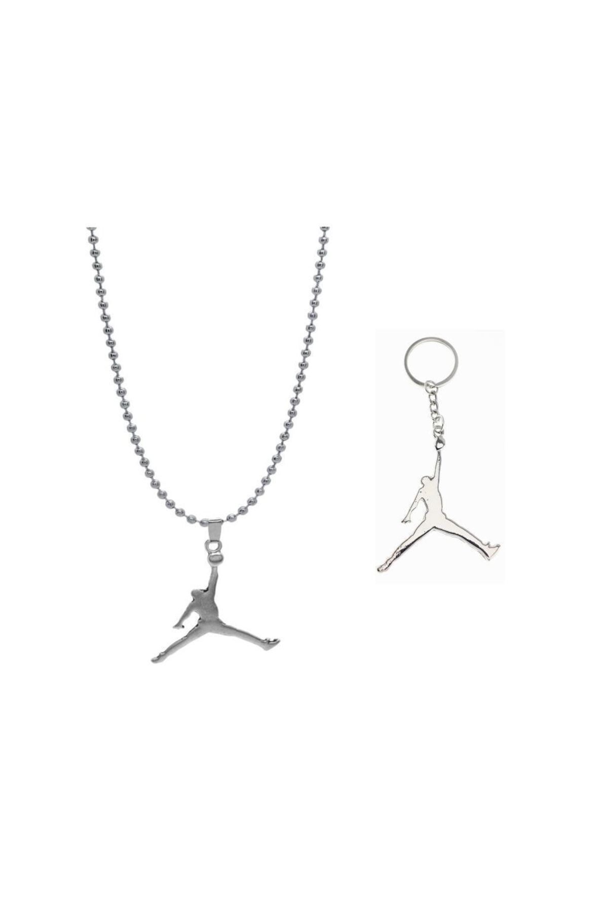 Acousticworld Michael Jordan Nba Basketbol Gri Zincirli Erkek Kolye Anahtarlık