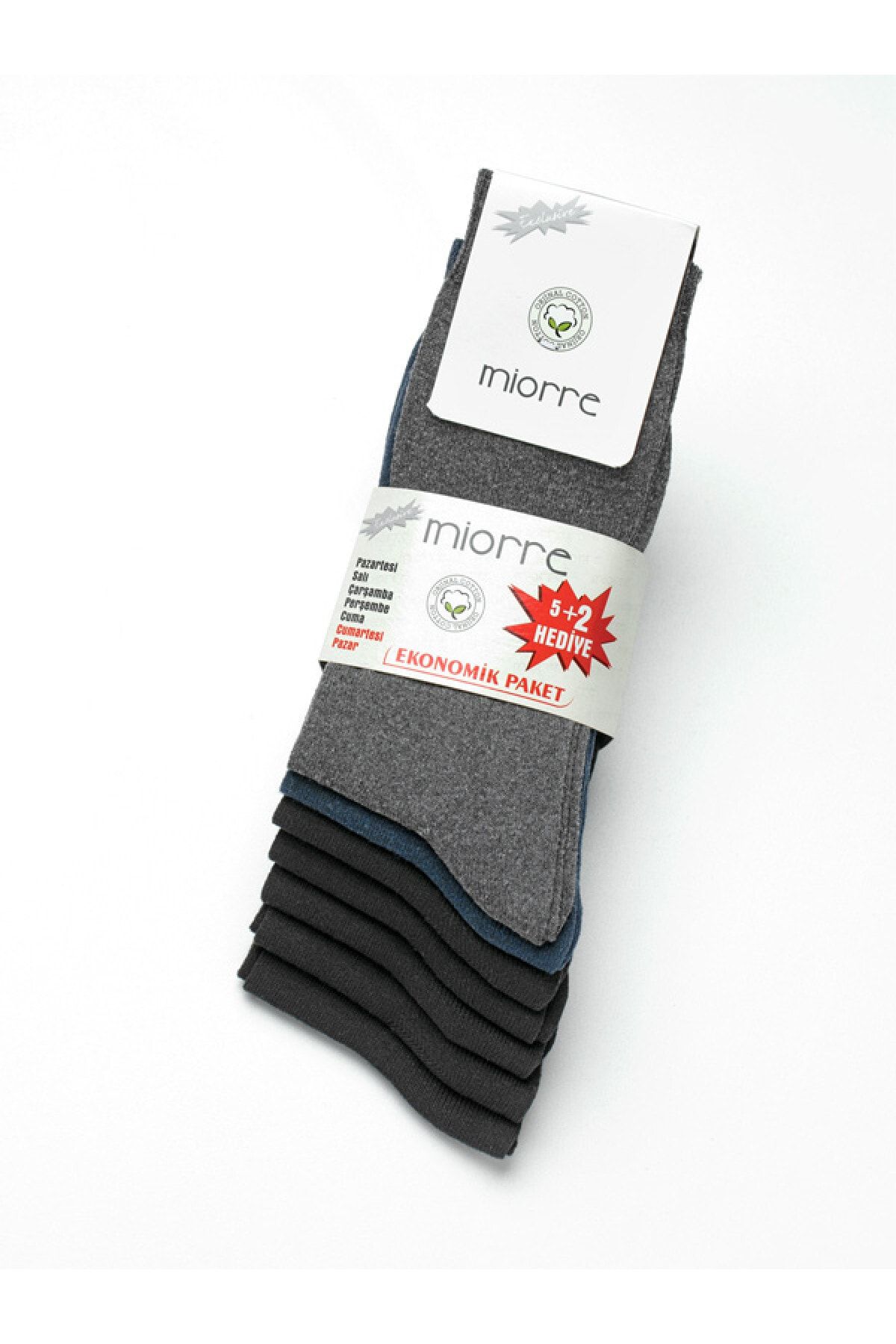 Miorre 7'li Pamuk Günlük Klasik Erkek Çorabı