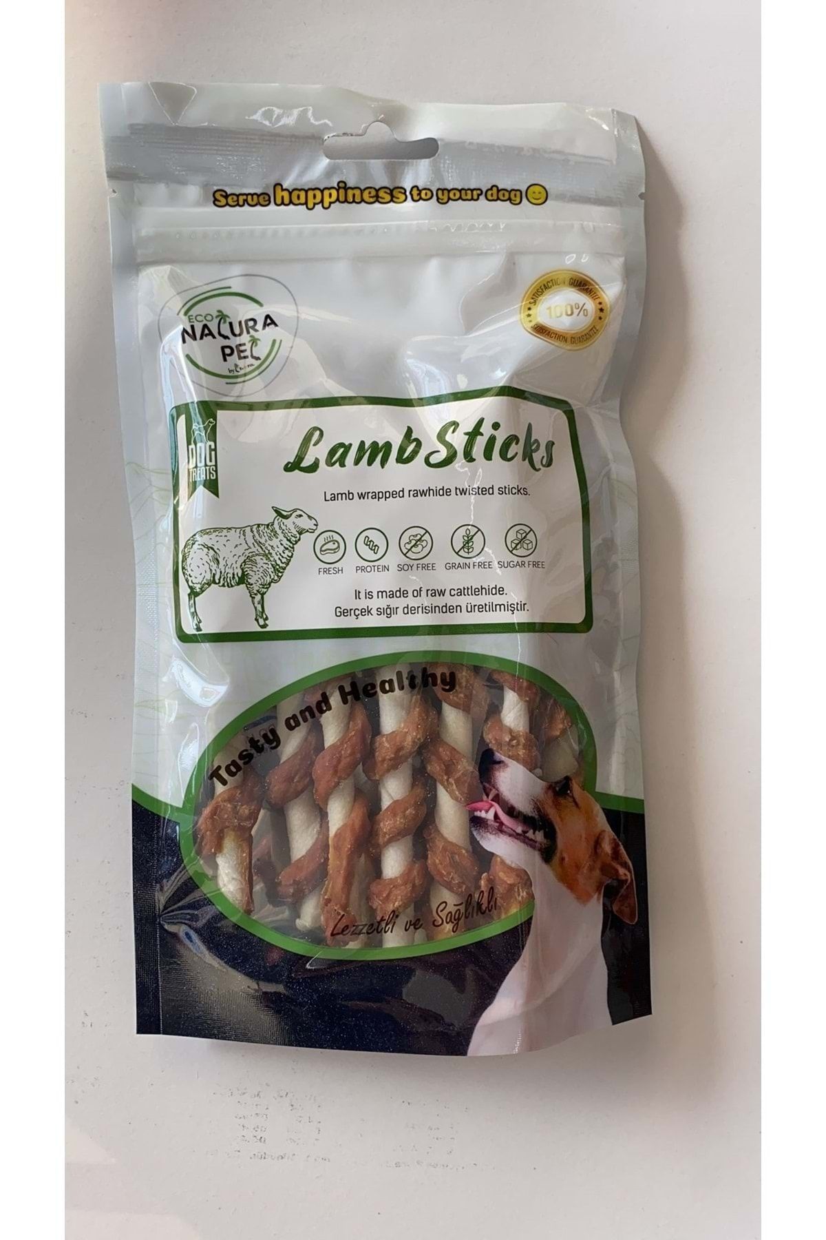 Natura Pet Eco Lamb Stick Kuzu Sargılı Stick Kemik Ödülü 100gr