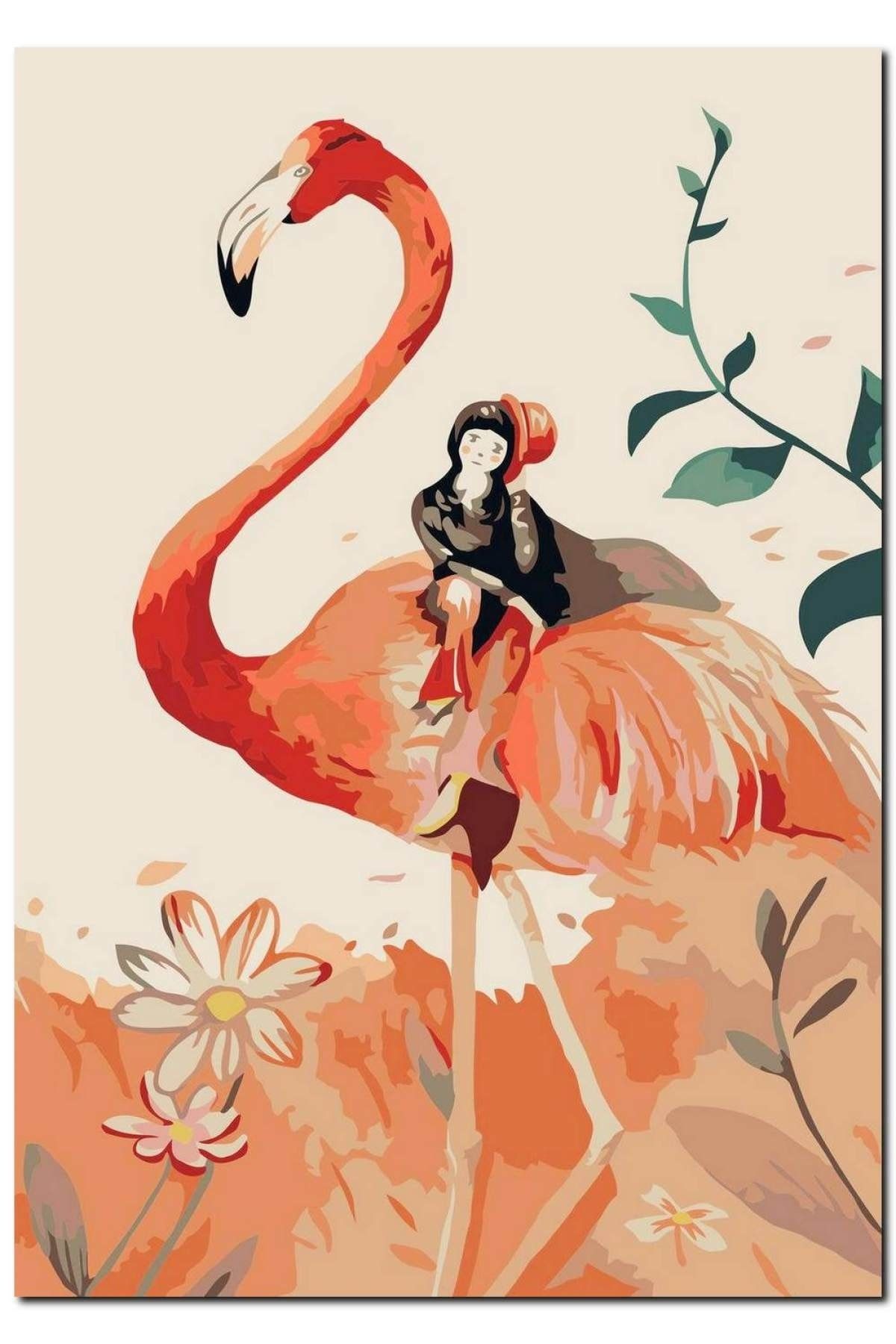 Девушка Фламинго арт