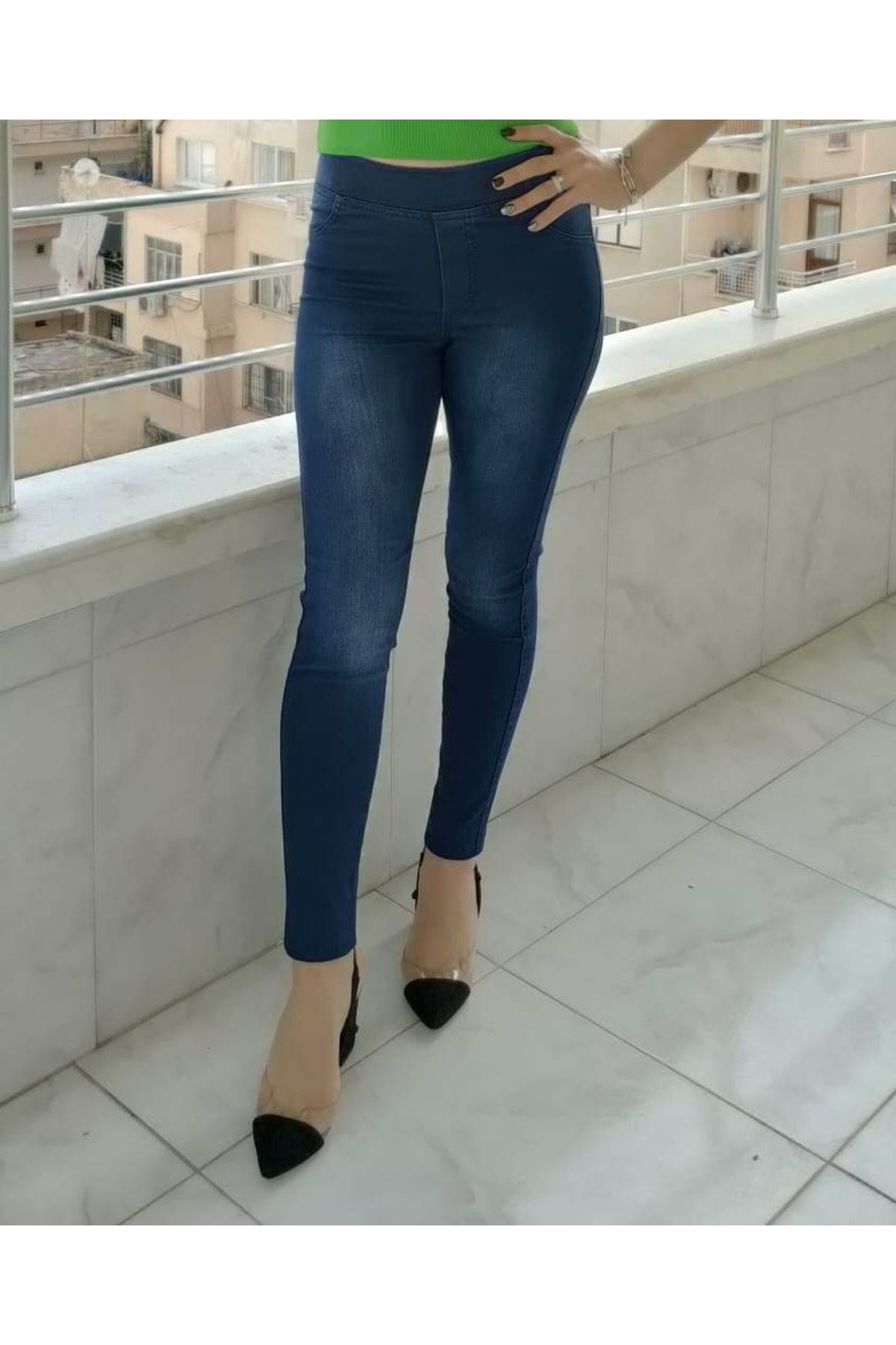 AZEM Koyu Lacivert Kadın Likralı Pantolon Tayt