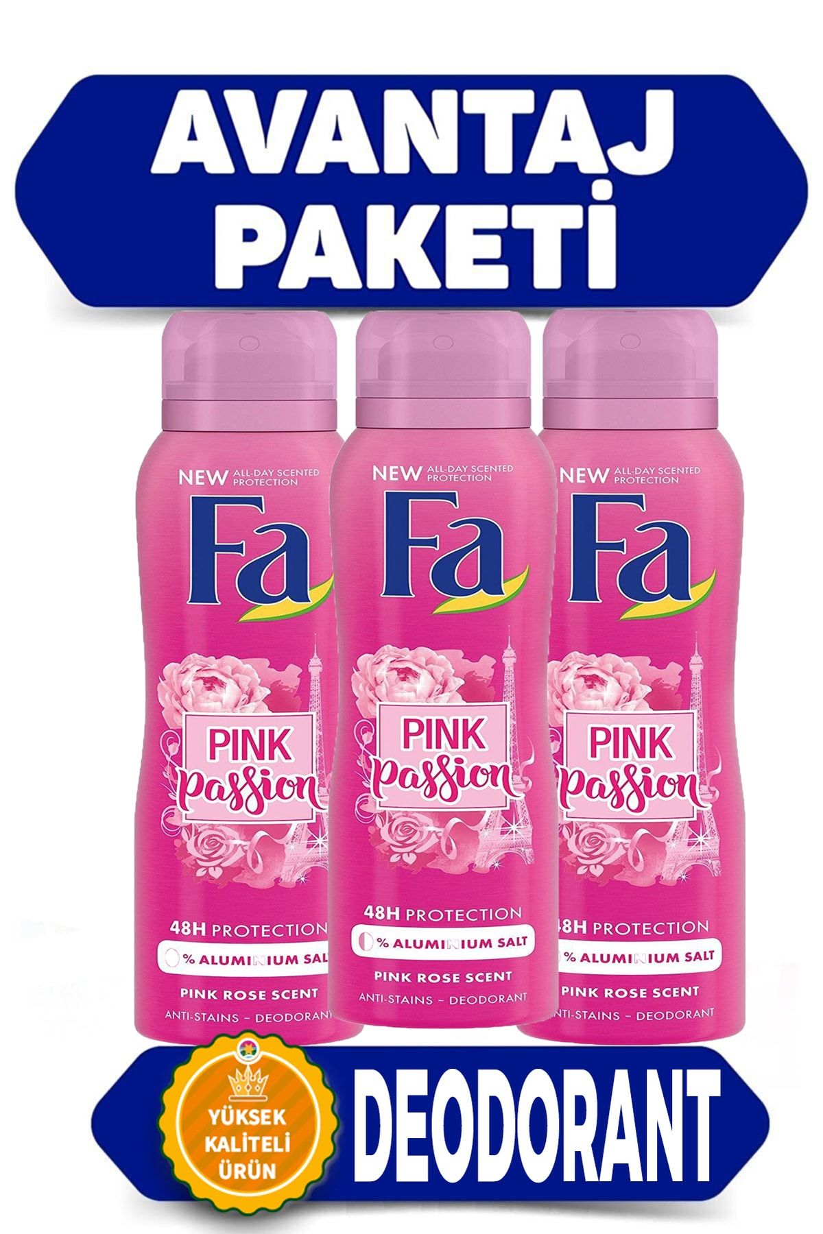Fa 48 Saat Kalıcı Çiçeksi Kokusu Ve Beyaz Leke Karşıtı Pink Deodorant 3 Lü Set