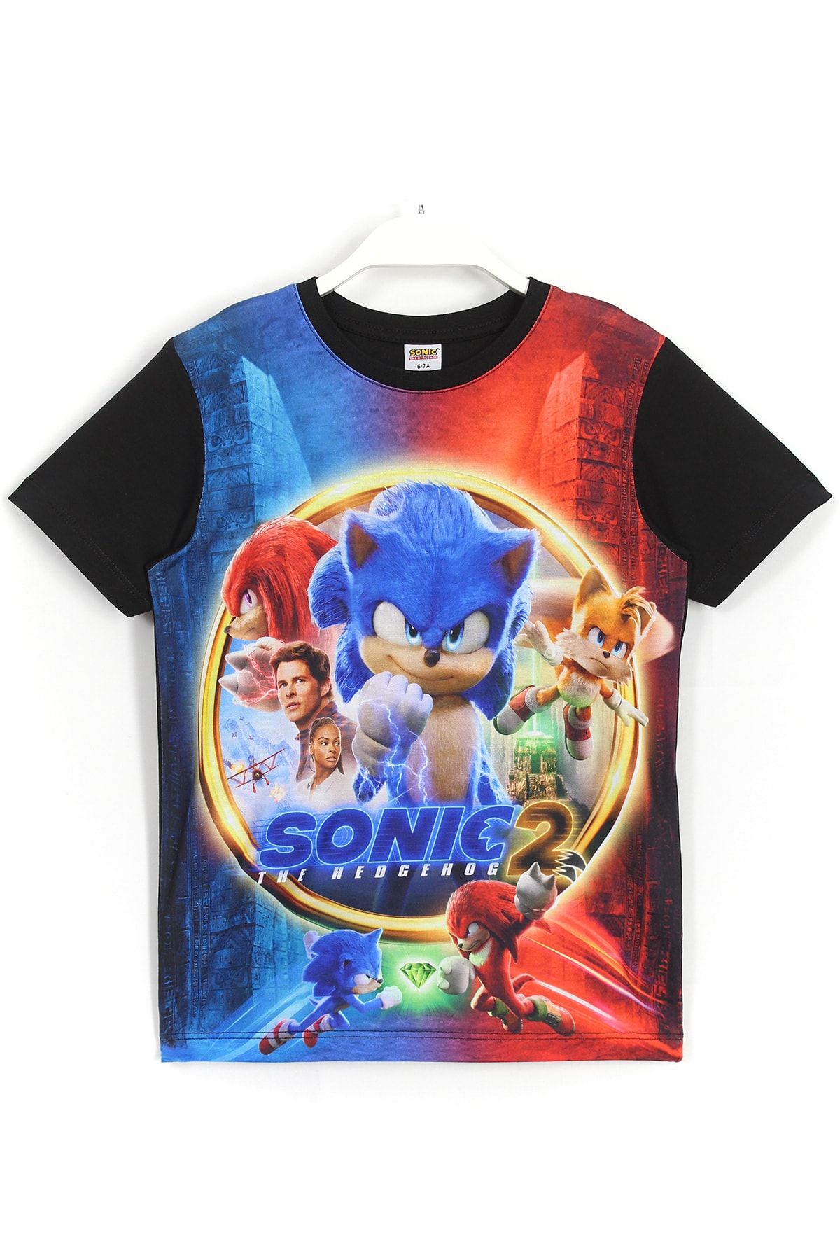 DobaKids Kirpi Sonic The Hedgehog 2 T-shirt Siyah Renk
