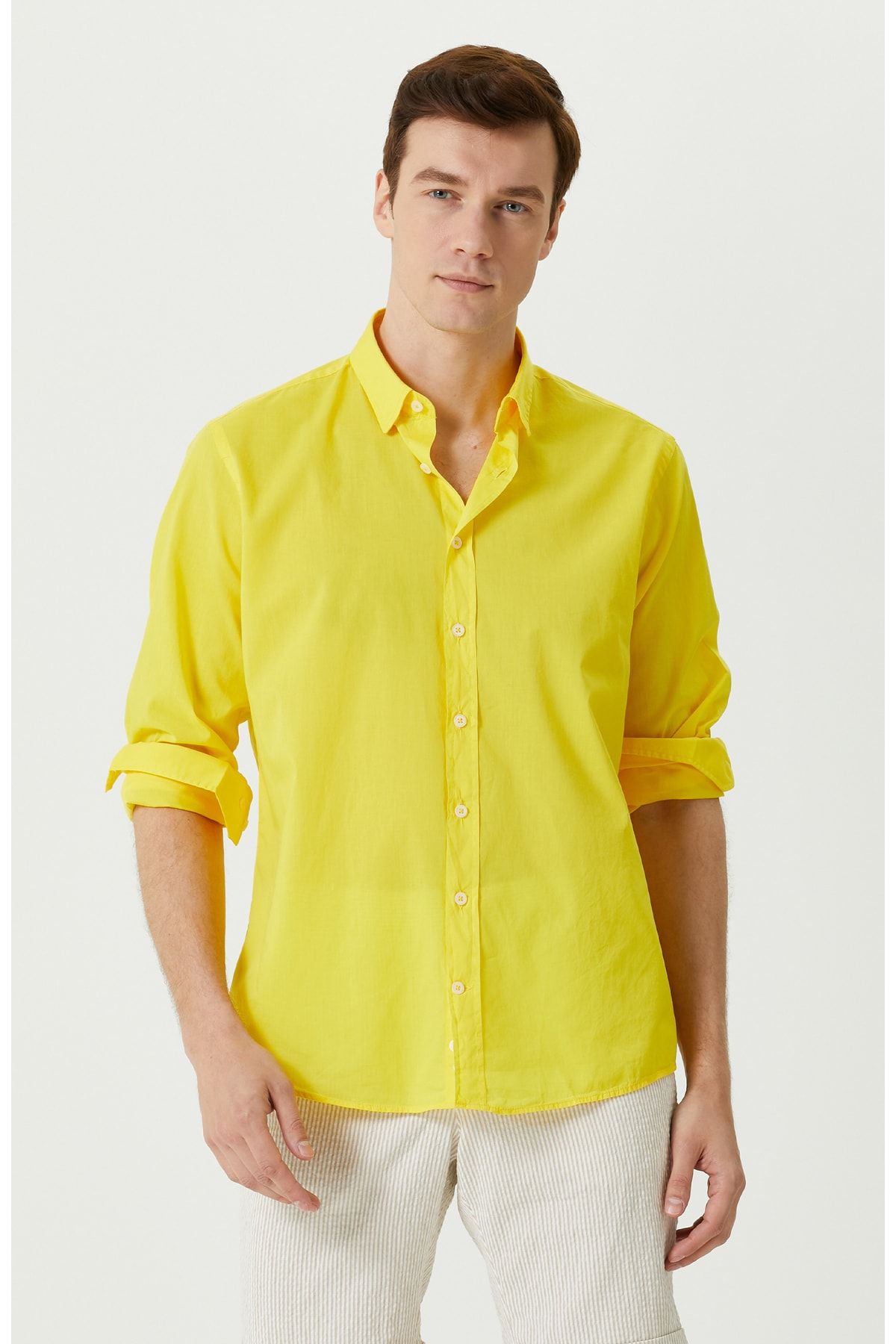 Network Comfort Fit Sarı Gömlek