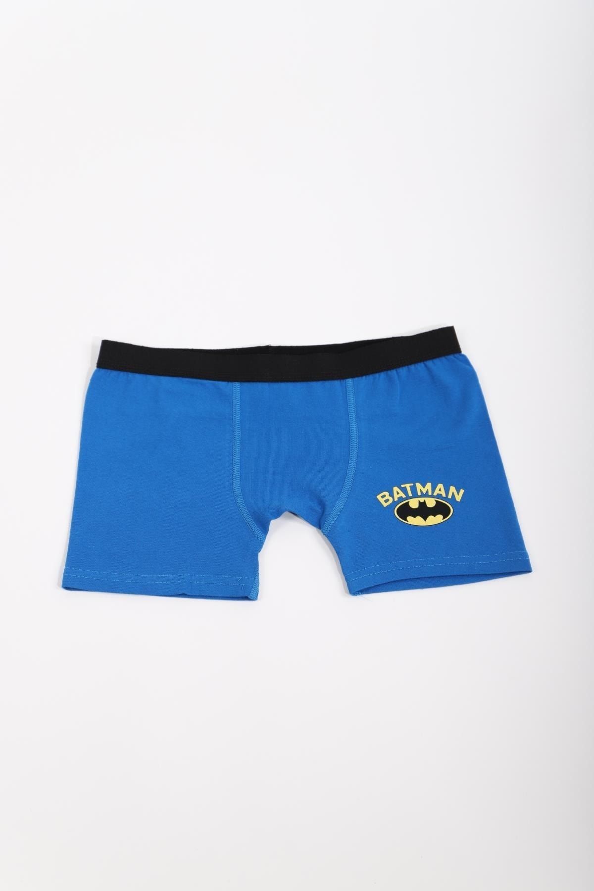 Batman Lisanslı Erkek Çocuk Mavi Baskılı Tekli Boxer Slip