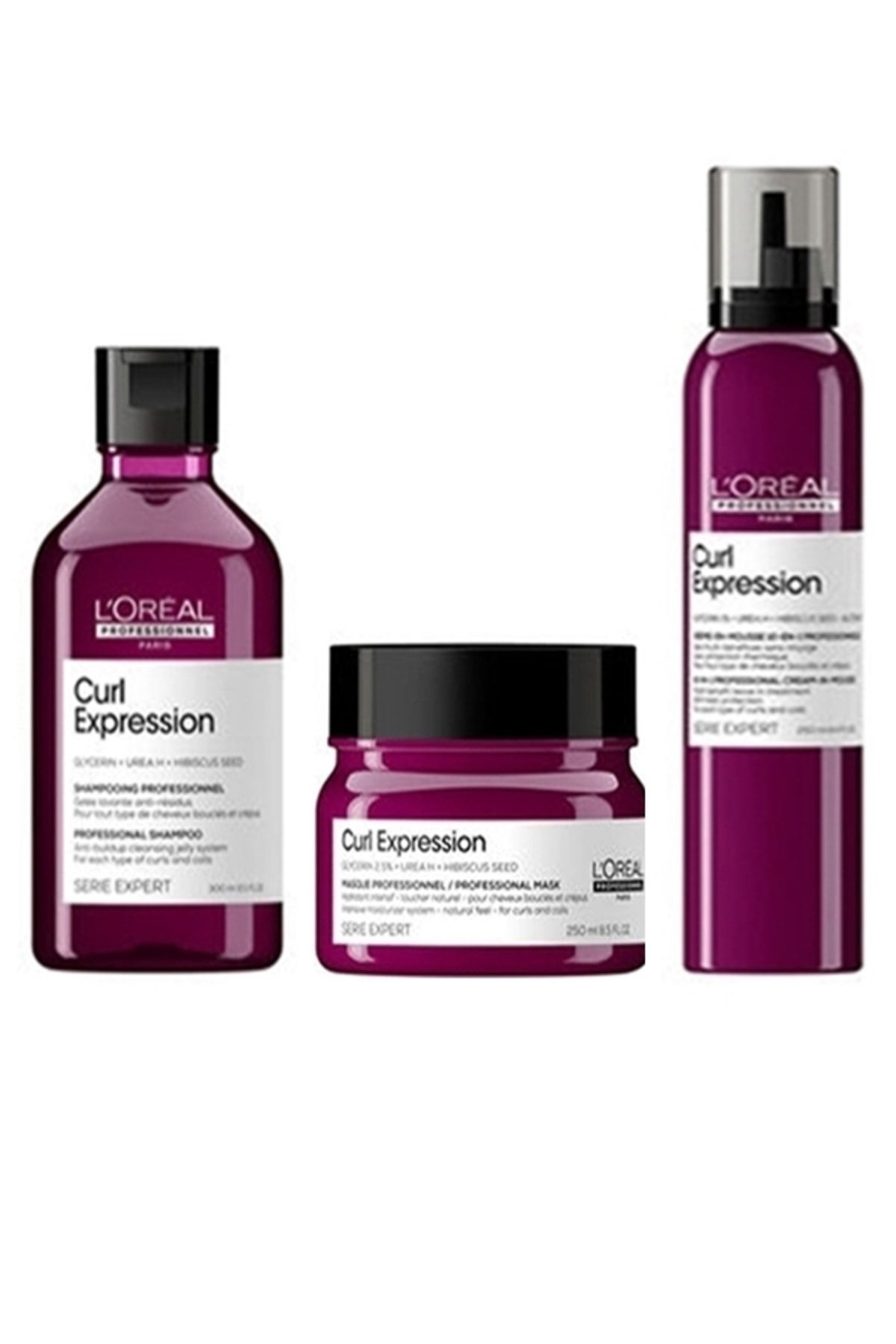 L'oreal Professionnel Serie Expert Curl Expression Kıvırcık Saçlar Için Birikme Önleyici Şampuan 300ml Maske Köpük Set