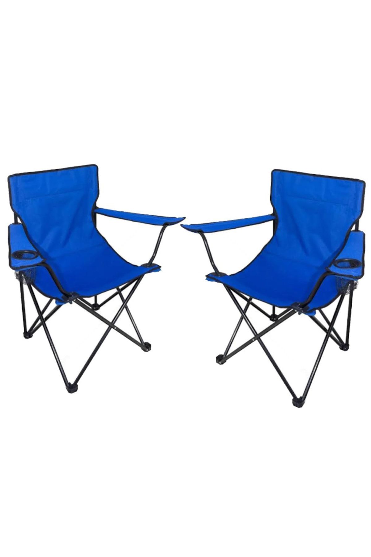 Tedarikcenter 2 Adet Kamp Sandalyesi Katlanır Sandalye Bahçe Koltuğu Piknik Plaj Balkon Sandalyesi-mavi