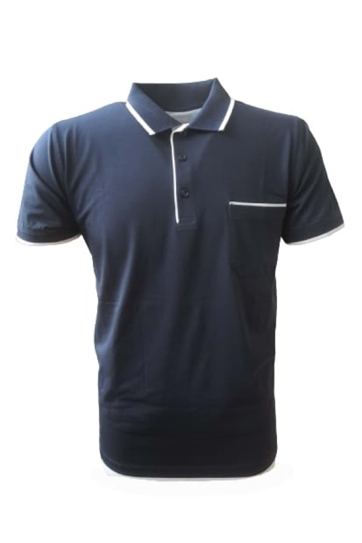 Rey Polo Erkek Basic Polo Yaka Kısa Kol T-shirt 430 - Lacivert - Xxl