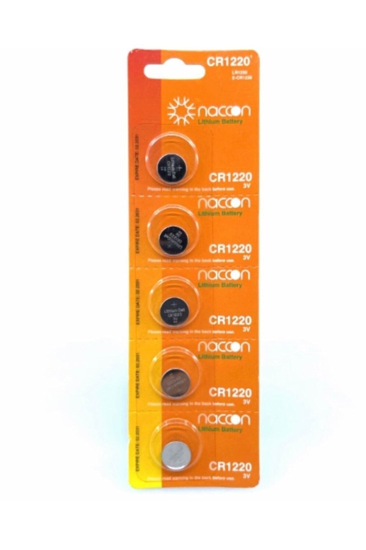 ŞHN'Shopping Naccon Cr1220 Lithium 3v Para Pil 5li Blister Düğme Pil 5 Adet 1 Kartela