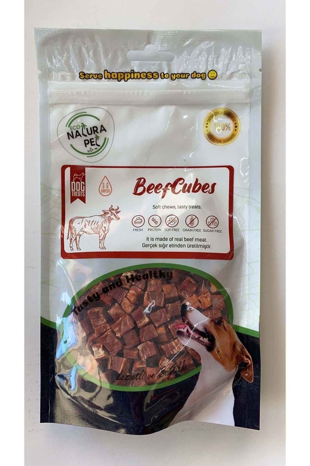 Natura Pet Eco Beef Cubes Yumuşak Bifteki Küp Köpek Ödülü 100 gr