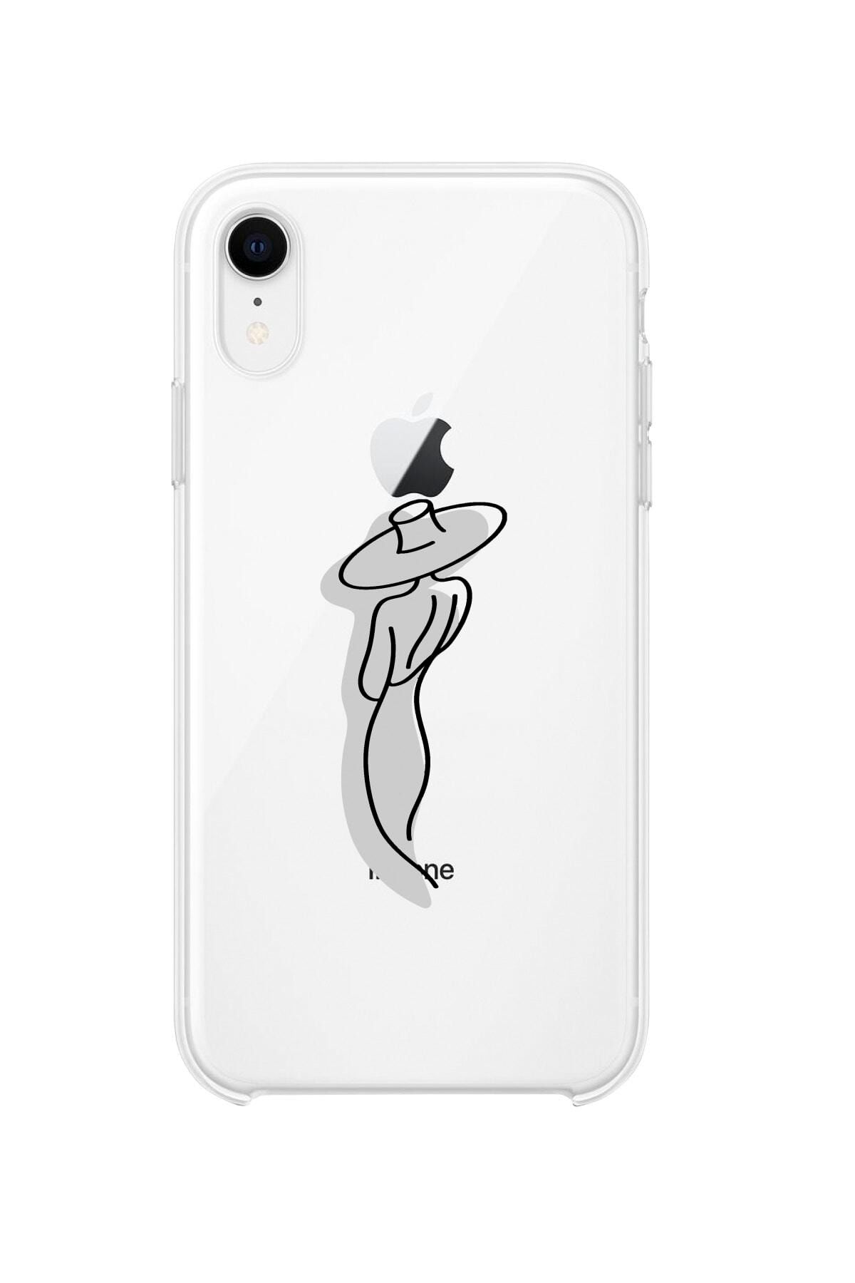 Syrox Iphone Xr Uyumlu Madame Desenli Premium Şeffaf Silikon Kılıf