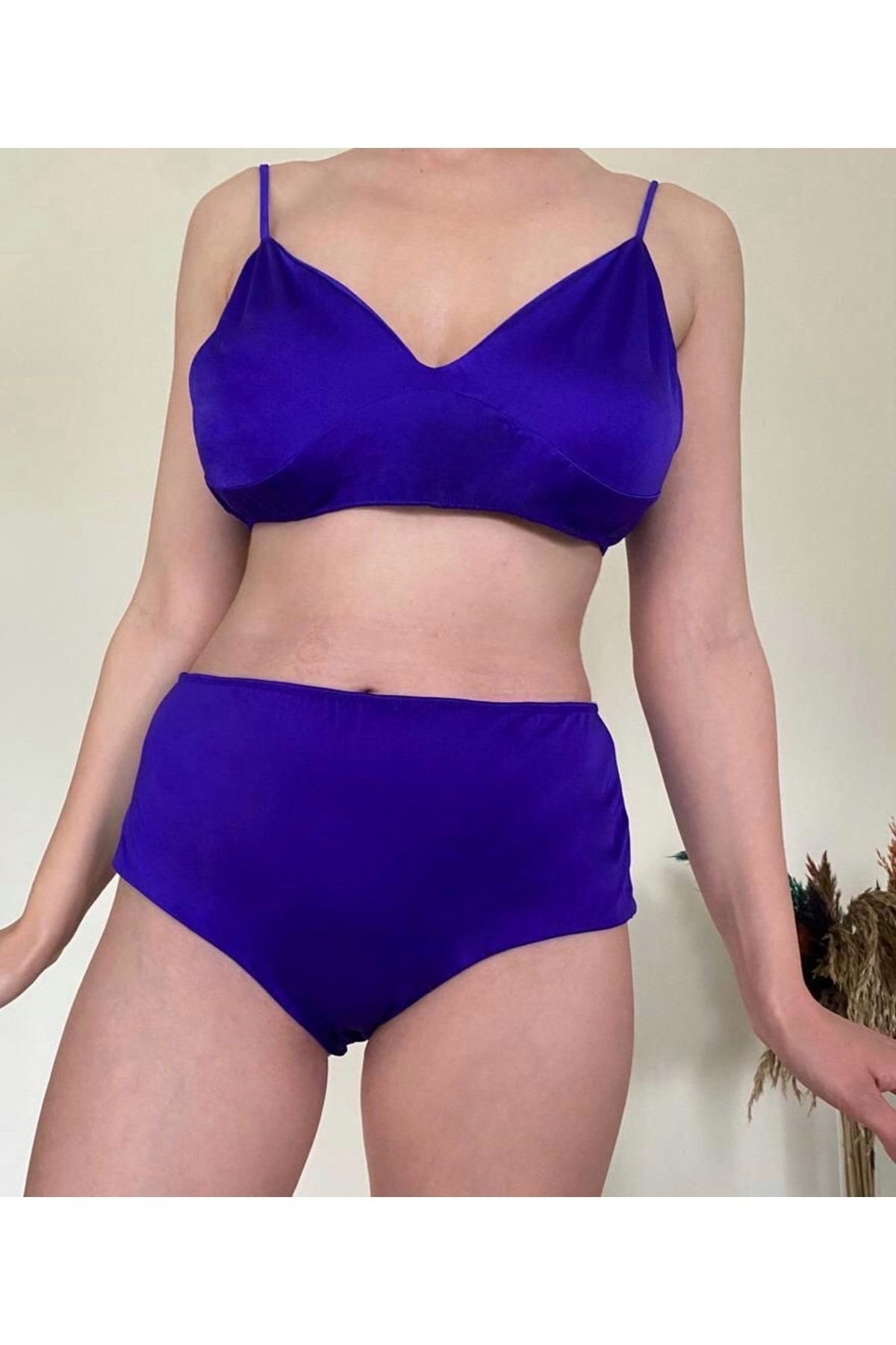 shine Mor Yüksek Bel Bikini Takımı