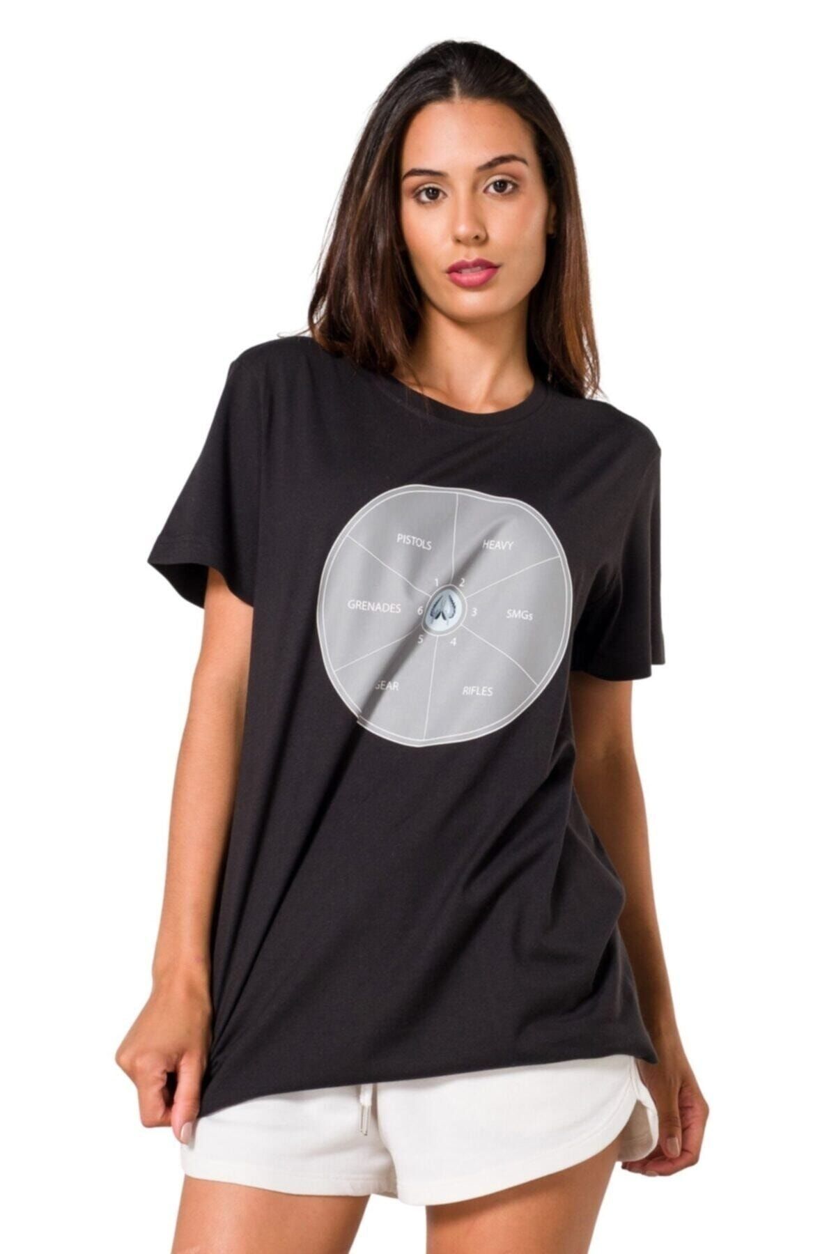 Viselia Oversize Siyah T-shirt %100 Pamuk Counter Strike Nefes Alan Yeni Nesil Terletmeyen Baskılı Unisex