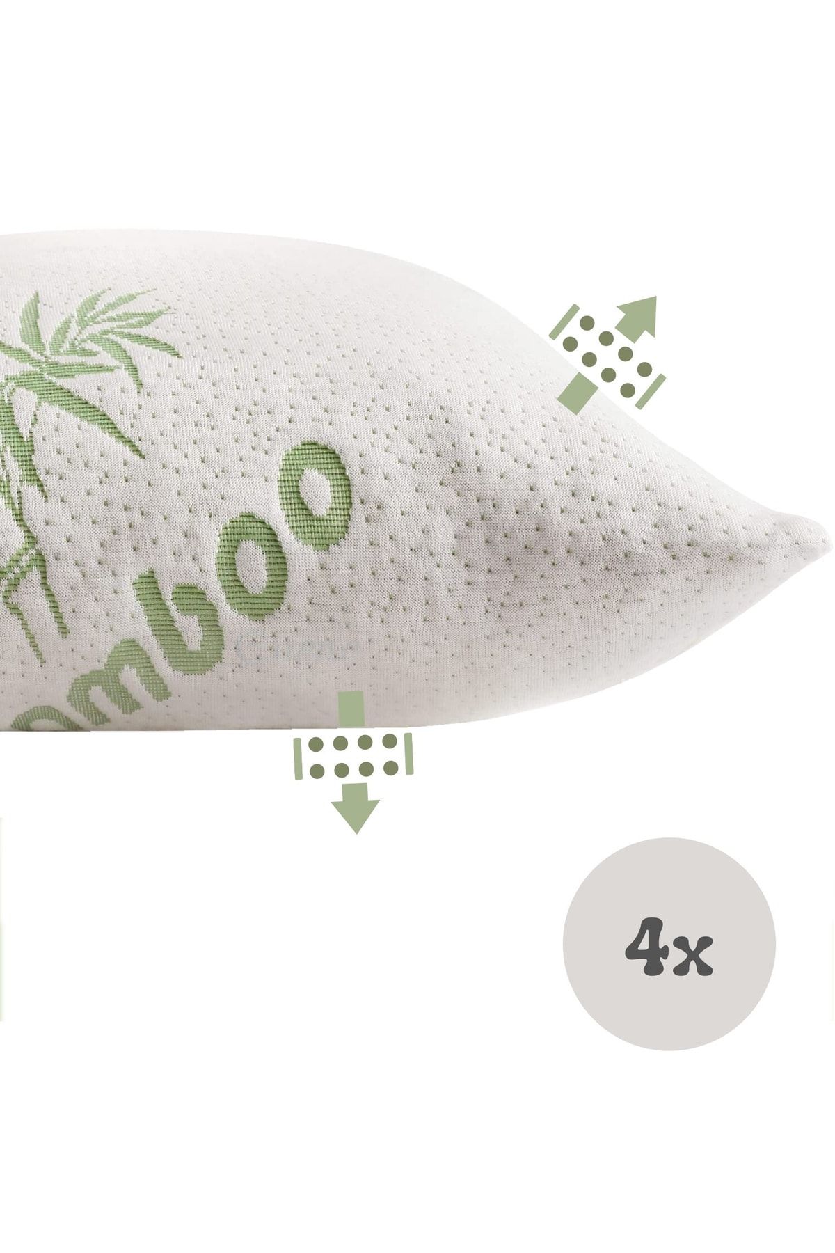 Evene Yastık Kılıfı Örme Kumaş Bambu Desen 50x70 Terletmeyen Minder Yastık Yüzü 4 Adet