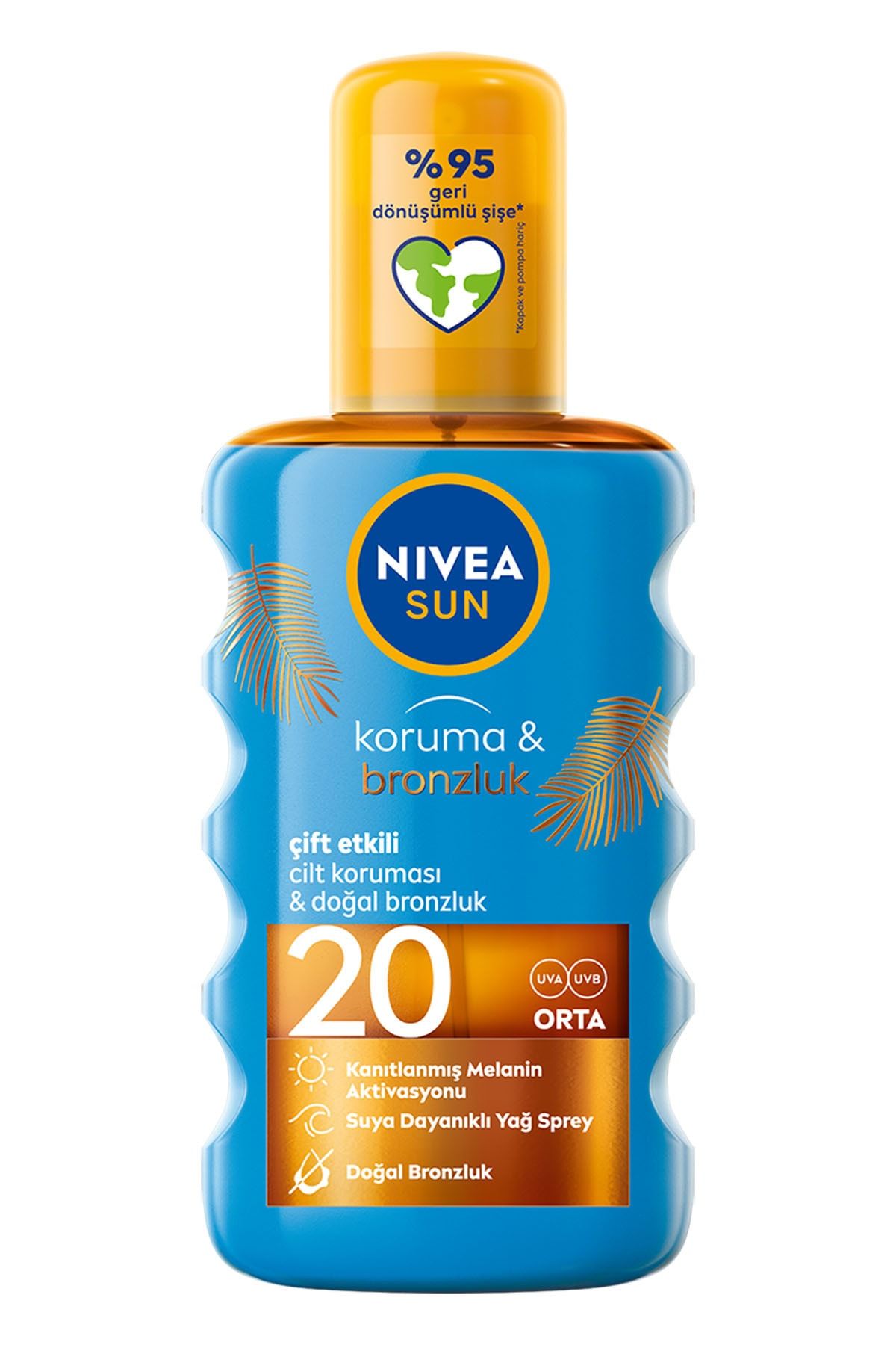 Sun Spf 20 Koruma Bronzluk Güneş Yağı Spreyi 200ml Orta Güneş Koruması Ve Doğal Bronzlaştırıcı_1