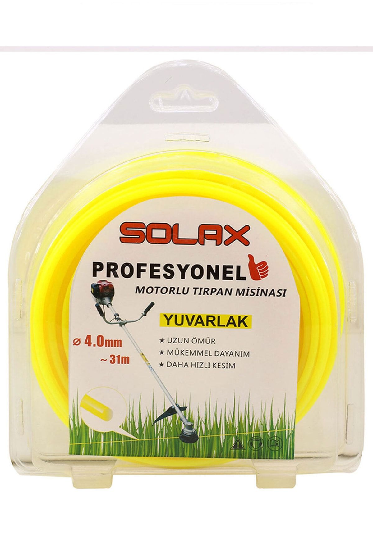 Solax Motorlu Tırpan Misina Yuvarlak 4 mm X 31 Metre Misinası