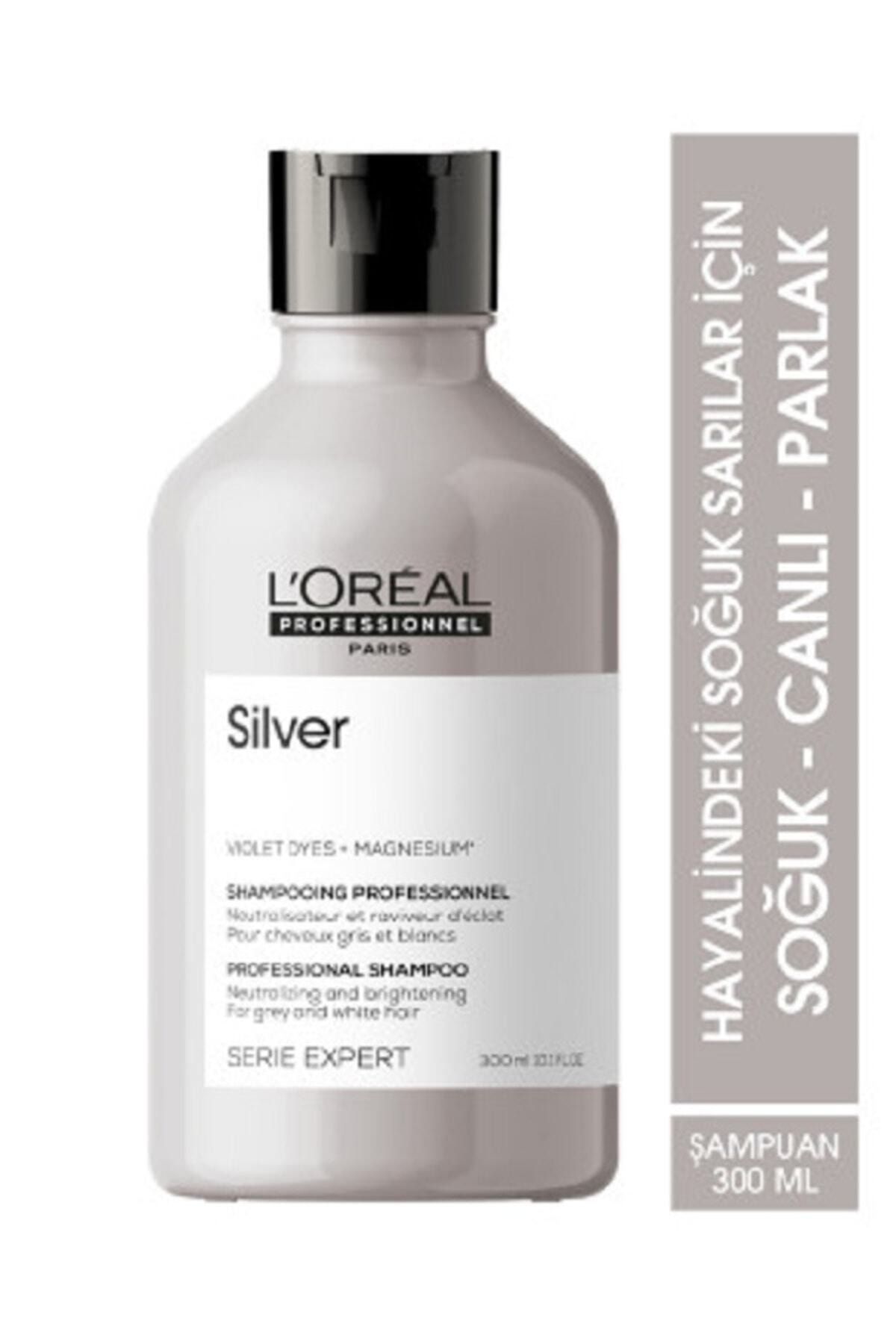 L'oreal Professionnel Serie Expert Silver Çok Açık Sarı, Gri Ve Beyaz Saçlar Için Renk Dengeleyici Mor Şampuanı 300 Ml
