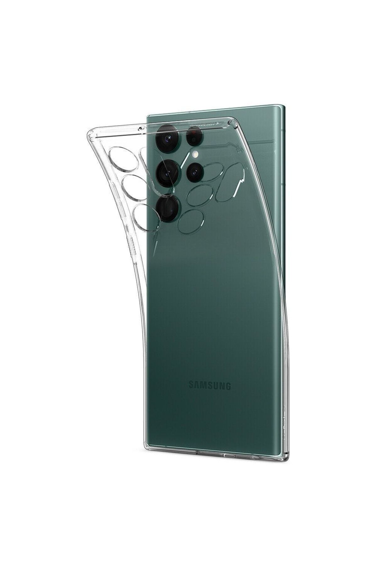 CaseStreet Samsung Galaxy S22 Ultra Kılıf Süper Silikon Kamera Korumalı Şeffaf+full Ekran Koruyucu