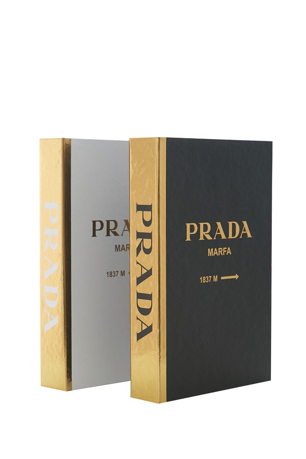 irayhomedecor 2'li Prada Byaz&siyah Gold Dekoratif Kitap Kutu