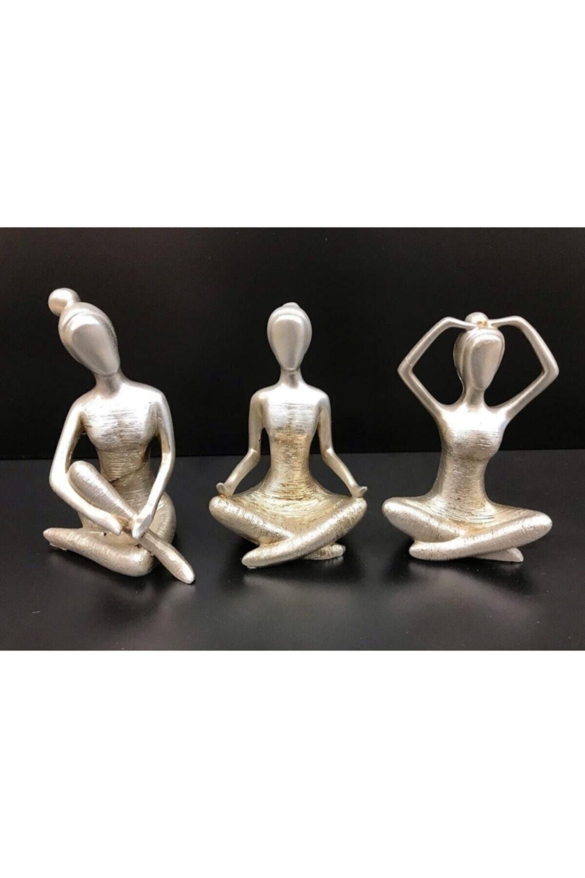 Halis Mobilya Aksesuar&AVİZE Kadın Gümüş Renkli Yogacı Polyester 3' lü