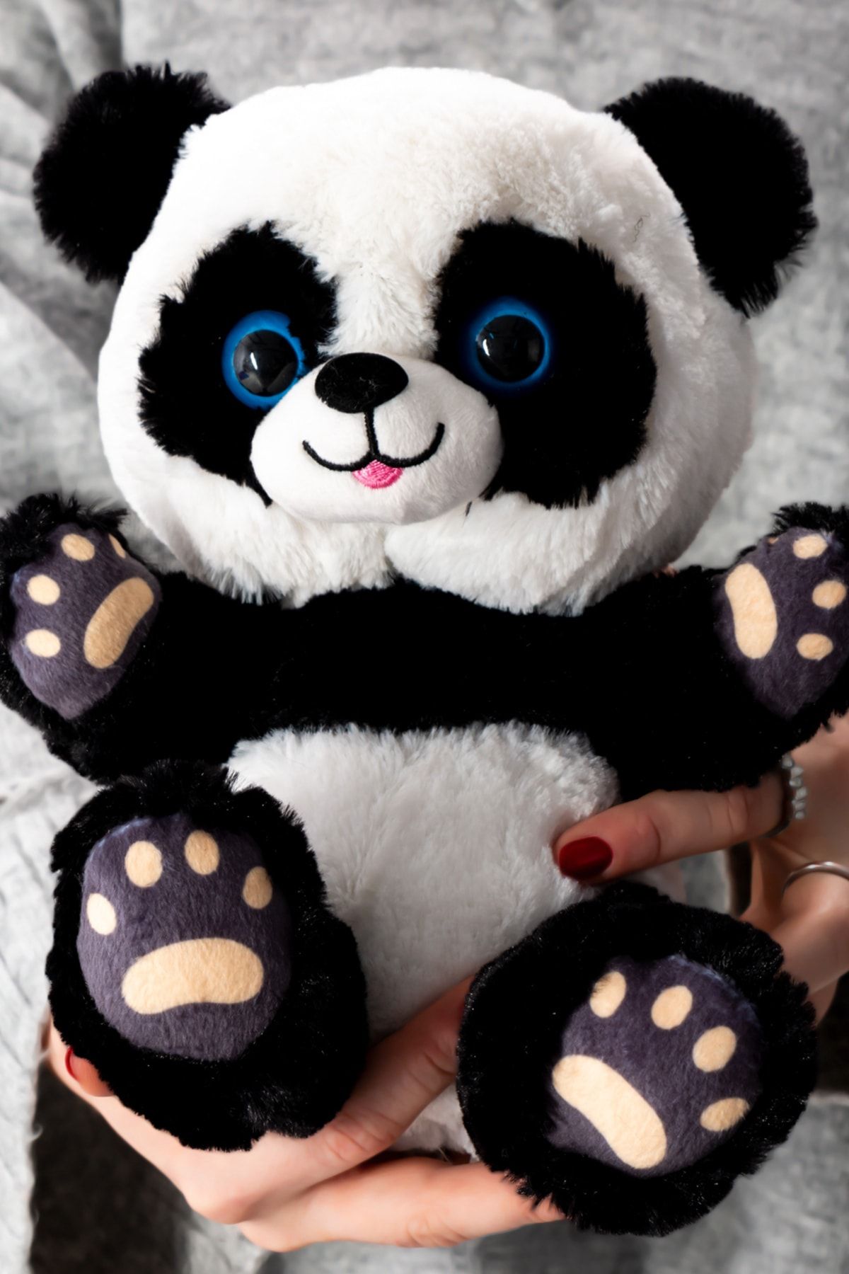 Hediyesepeti Renkli Gözlü Sevimli Peluş Panda 28 Cm Peluş Ayı - Oyuncak Ayı - Sevgiliye Hediye Sevimli Ayıcık