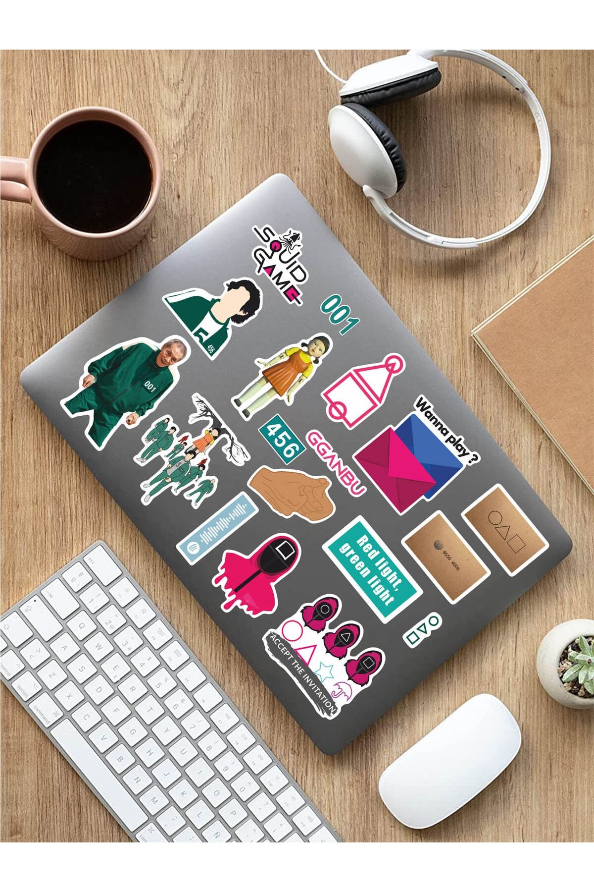 AR Sticker Squid Game Laptop Notebook Tablet Sticker Set 1