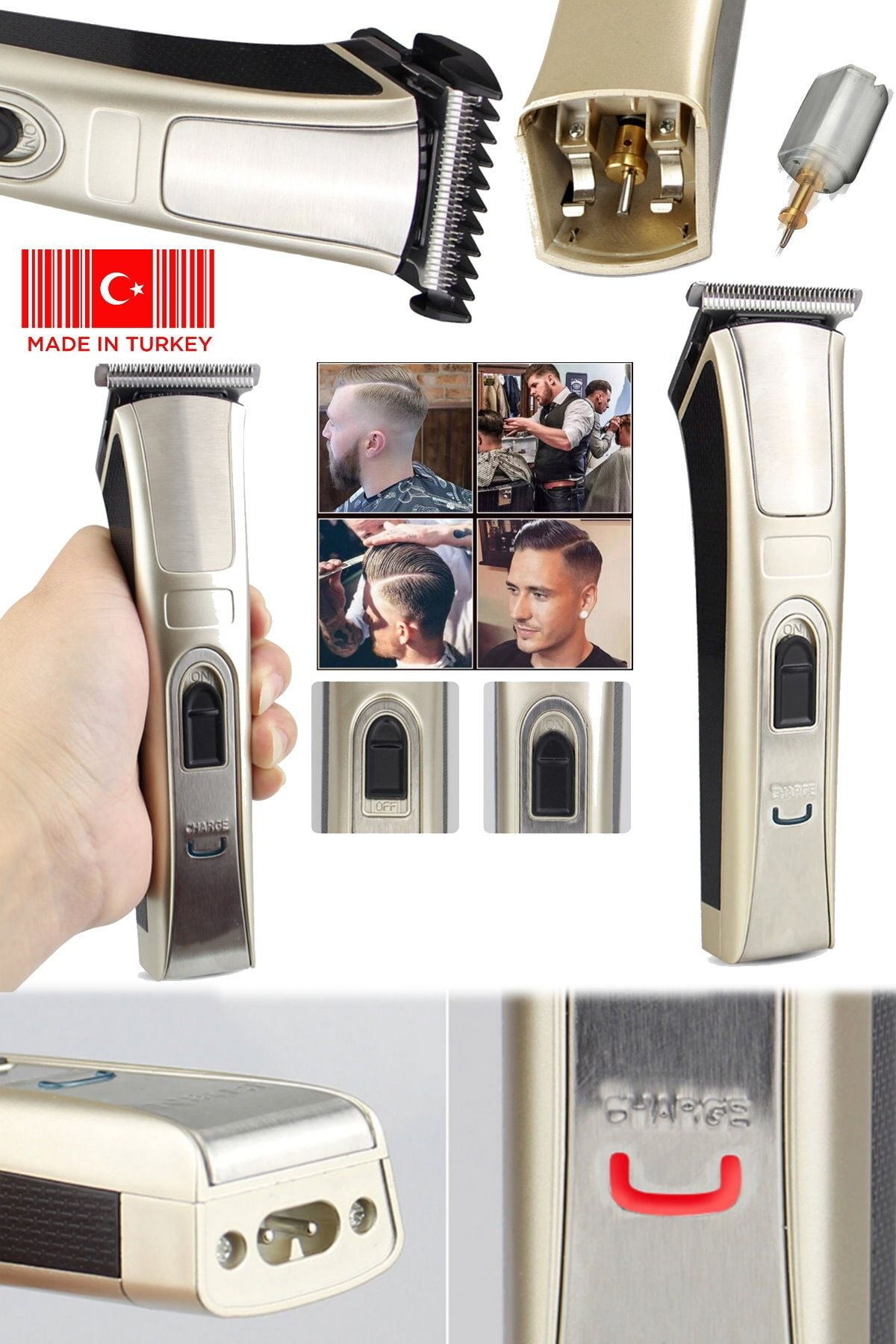 Utelips 4 Başlıklı Profesyonel Erkeklere Özel Şarjlı Tıraş Makinesi Kesim Cihazı Ev Ofis Taşınabilir Kalite