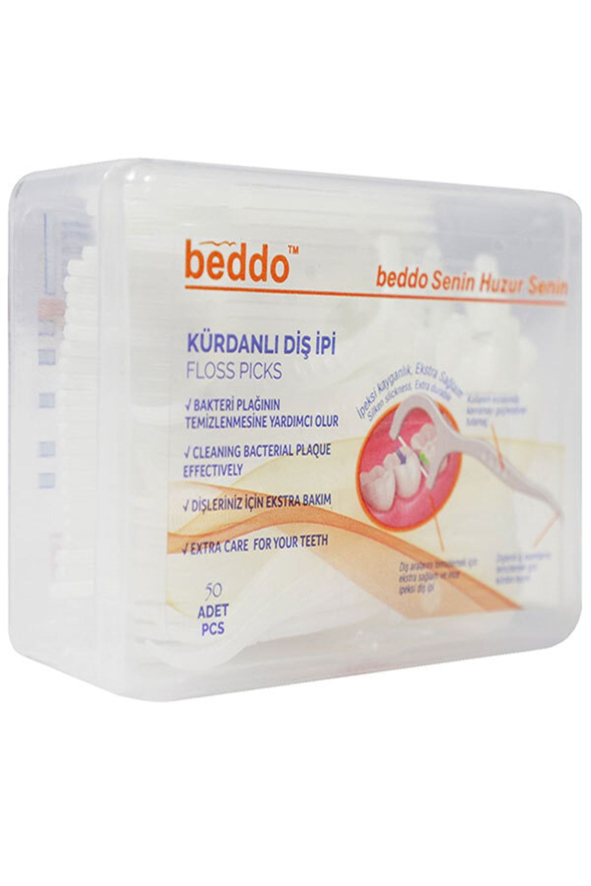 Beddo ™ Diş Ipi Kürdanlı 50 Li Paket