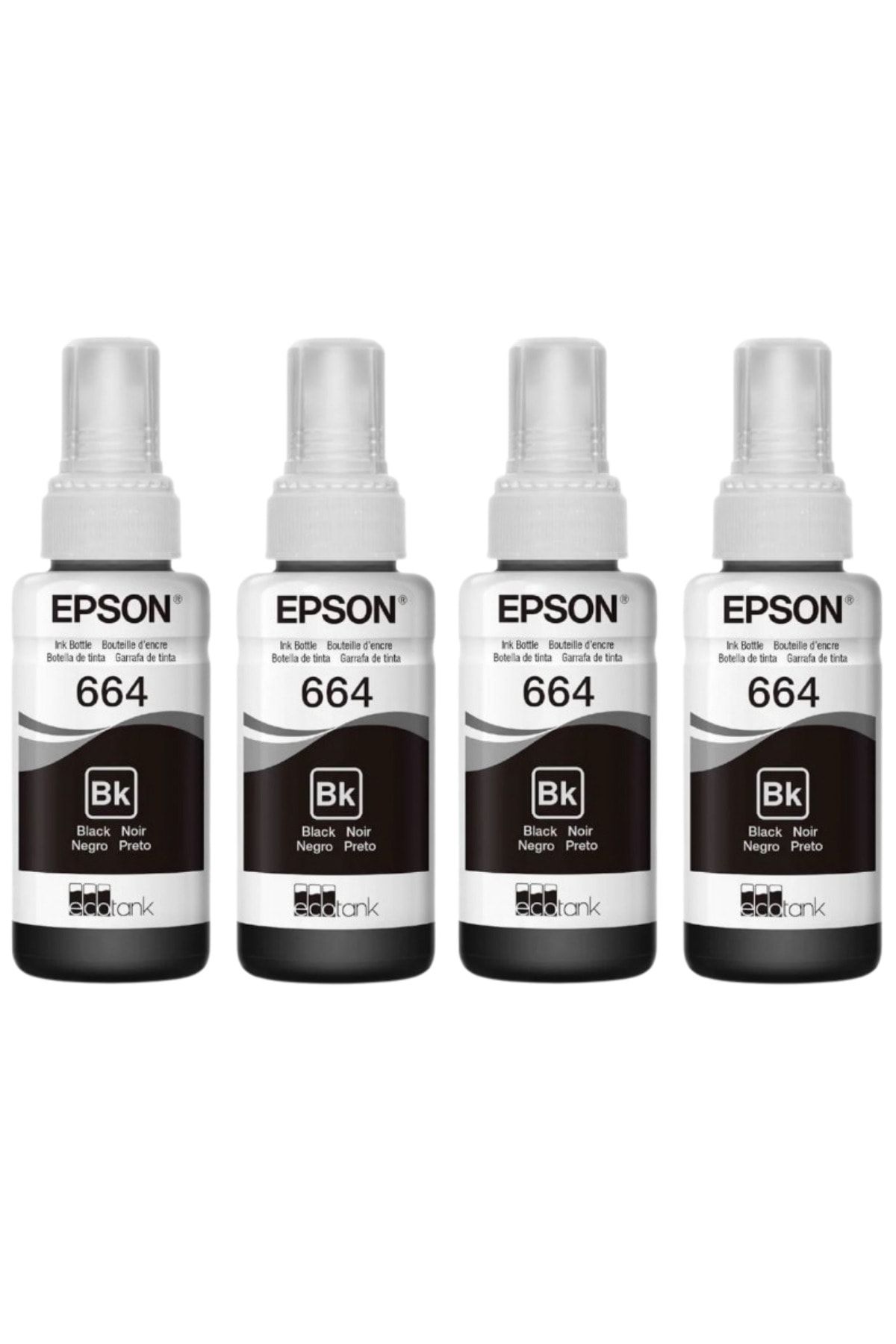 Epson T6641 Orj. Siyah Ink Bottle Dörtlü Set 70ml*4 Epc13t66517