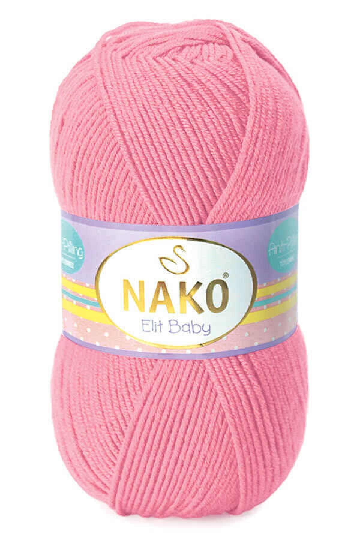 Nako Elit Baby (anti-pilling) El Örgü Ipi Ipliği Yünü Renk Kodu:6837 Pembe