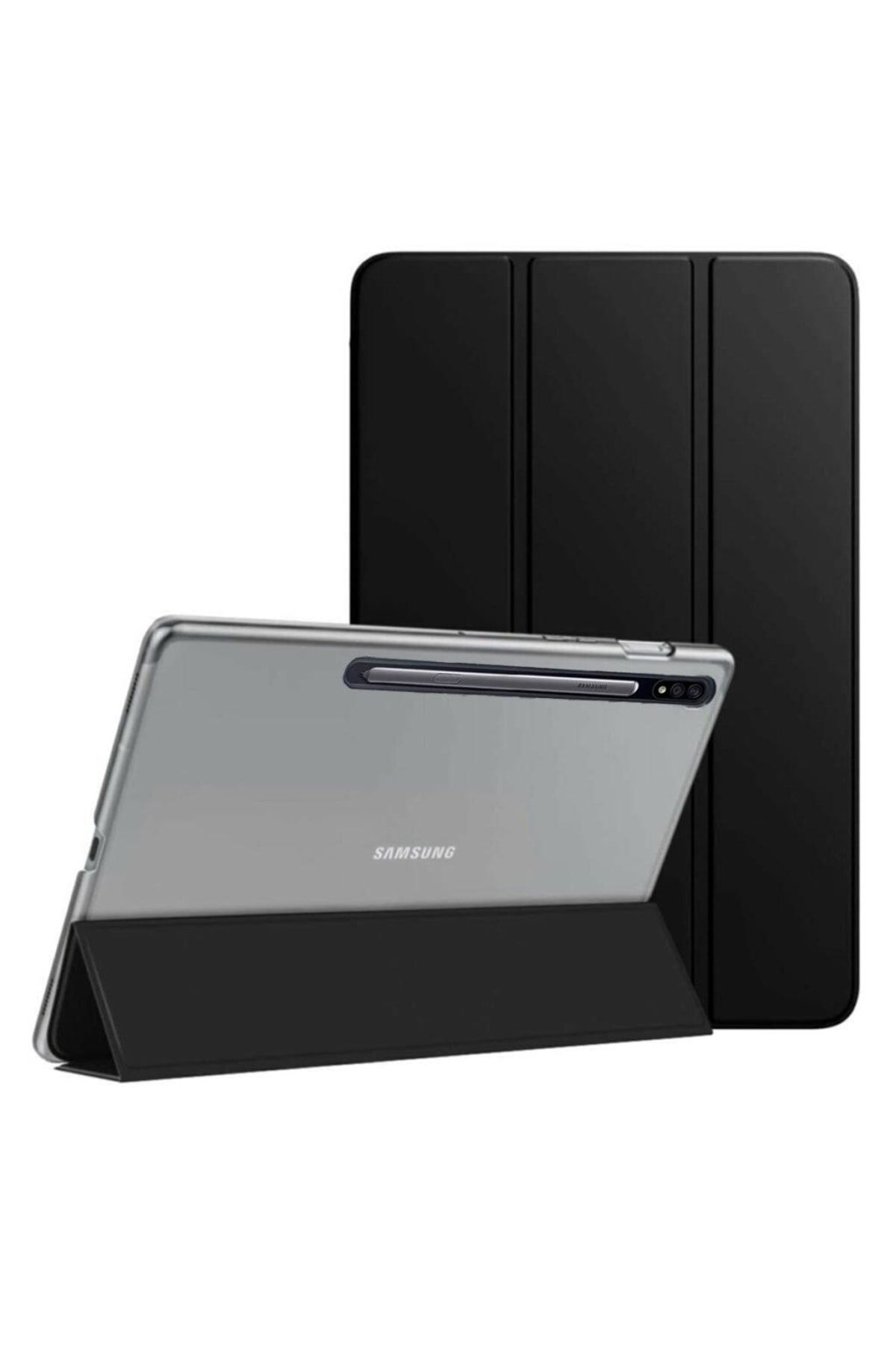 UnDePlus Samsung Galaxy Tab S7 Fe Lte T730 T735 T737 Kılıf Pu Deri Smart Standlı Case