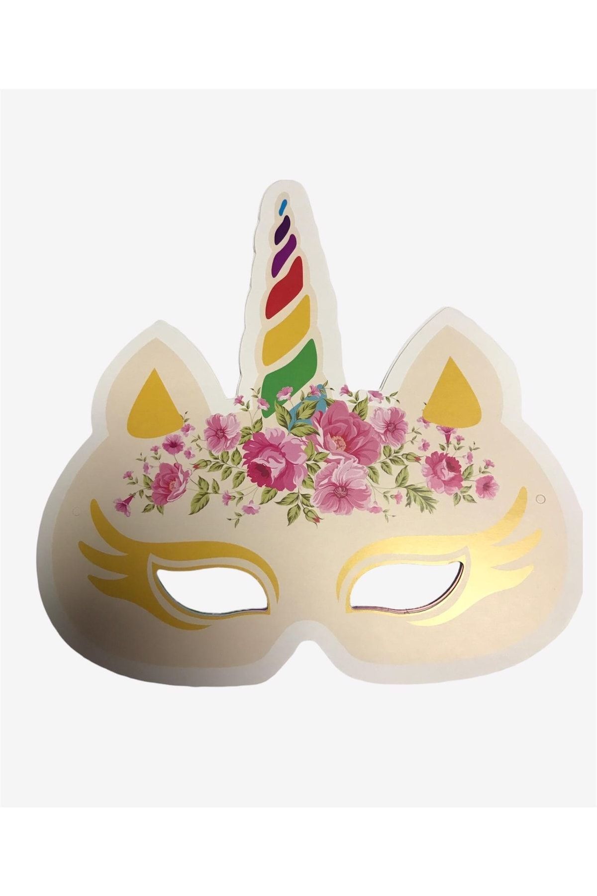 6'lı Unicorn Desenli Karton Maske Yüz Maskesi_0