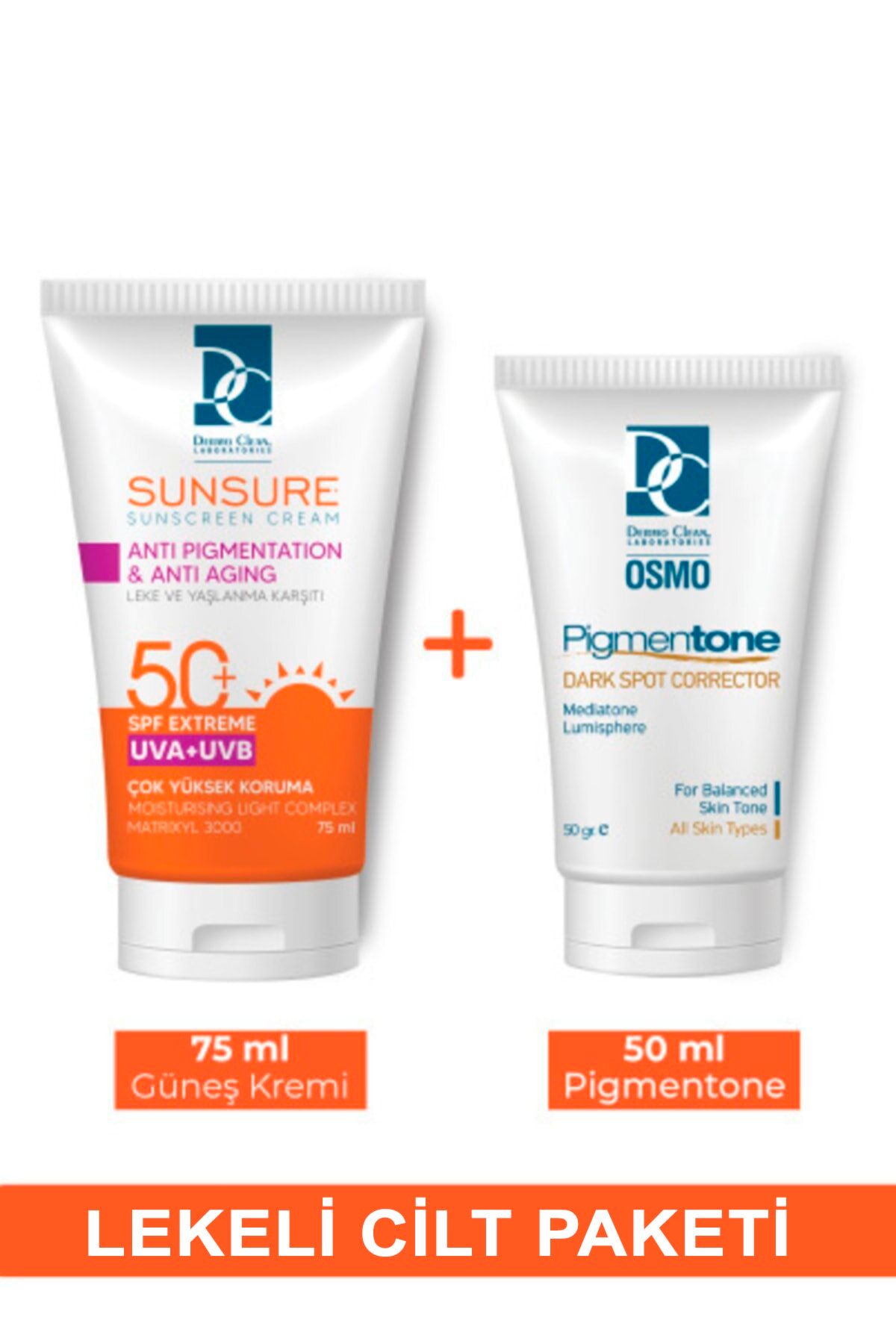 Dermo Clean Sunsure Leke Yaşlanma Karşıtı Güneş Koruyucu Ve Cilt Leke Giderici Krem Paketi