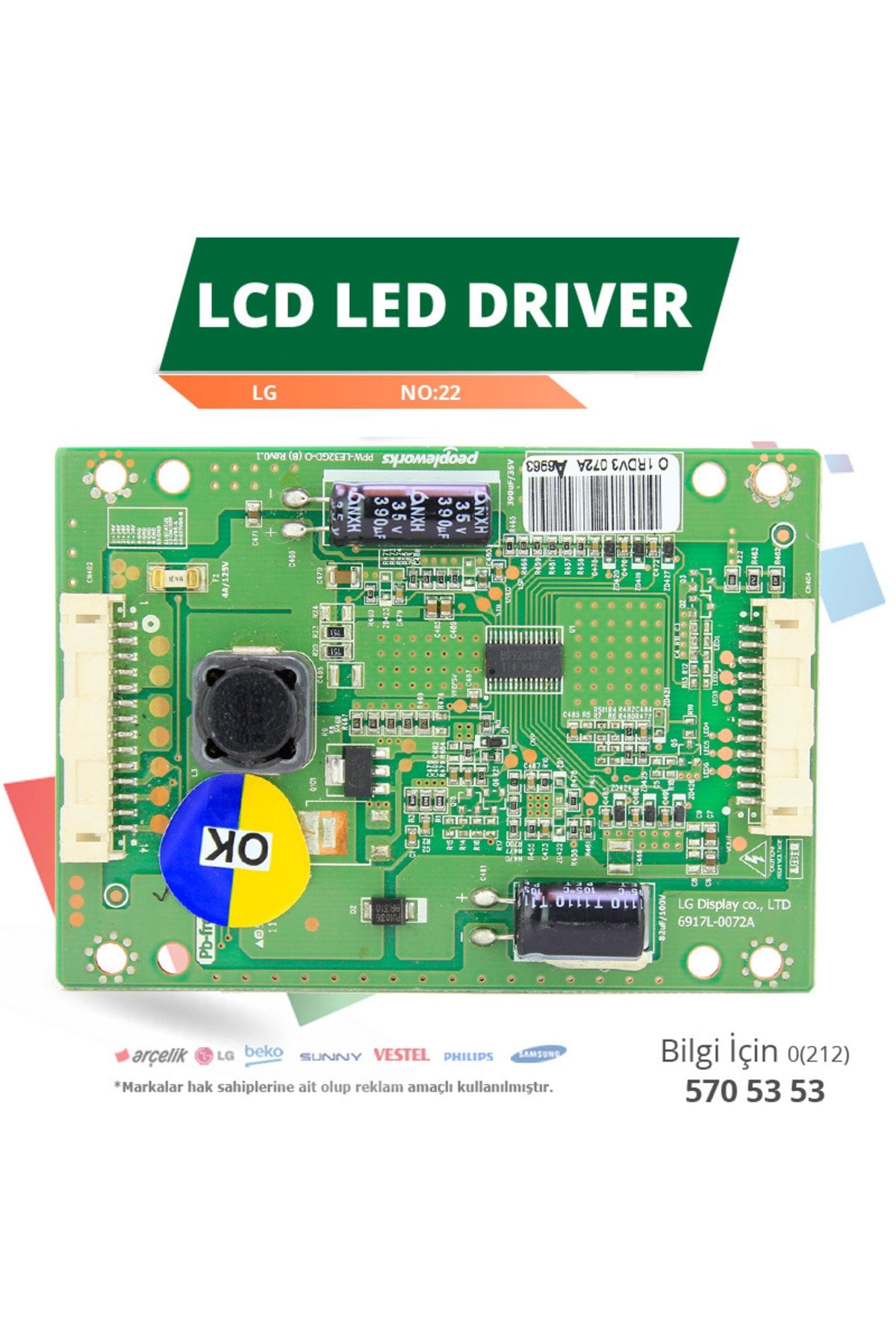LG LCD LED DRİVER LG (6917L-0072A,PPW-LE32GD-O(B) REV0.1) (LC320EXN SD A1) (NO:22)