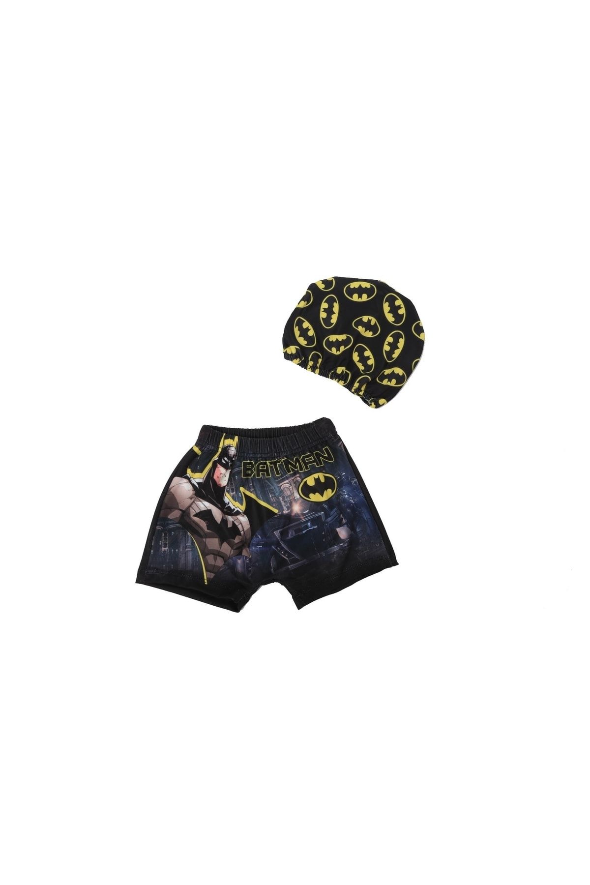 Gülersan Tekstil Erkek Çocuk Mayo Batman Dijital Baskılı Bez Boneli Şort Deniz Havuz Mayosu