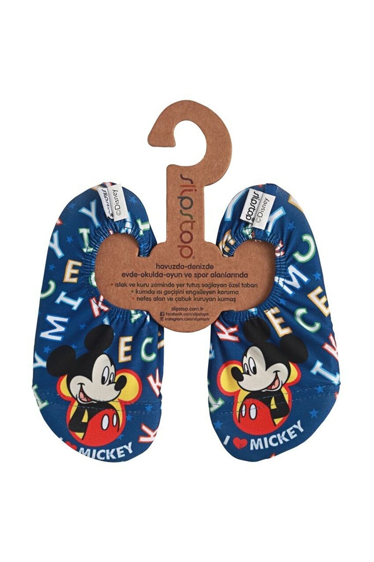 SLIPSTOP Disney Mickey Unisex Çocuk Mavi Deniz Ayakkabısı