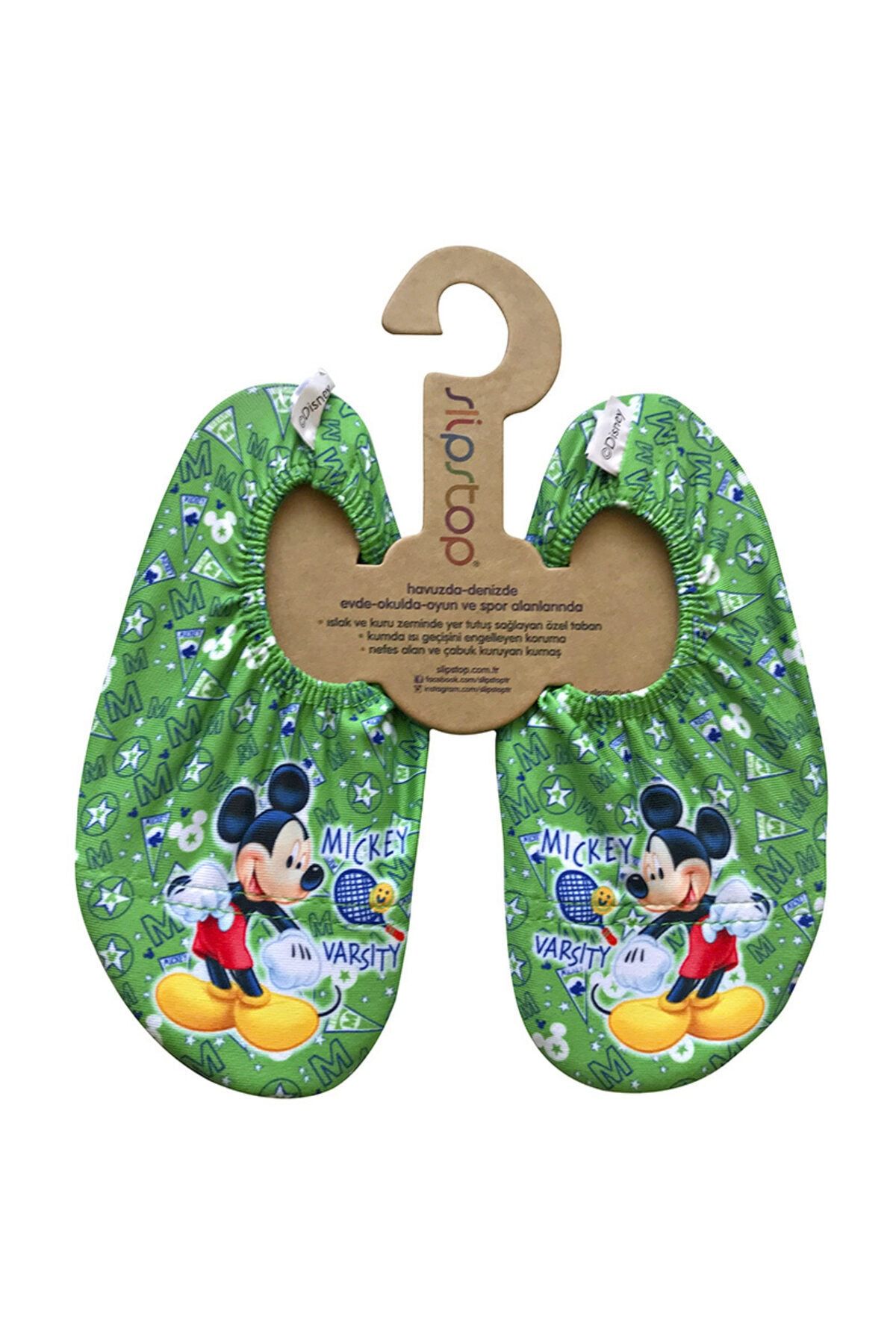 SLIPSTOP Disney Mickey Unisex Çocuk Yeşil Deniz Ayakkabısı